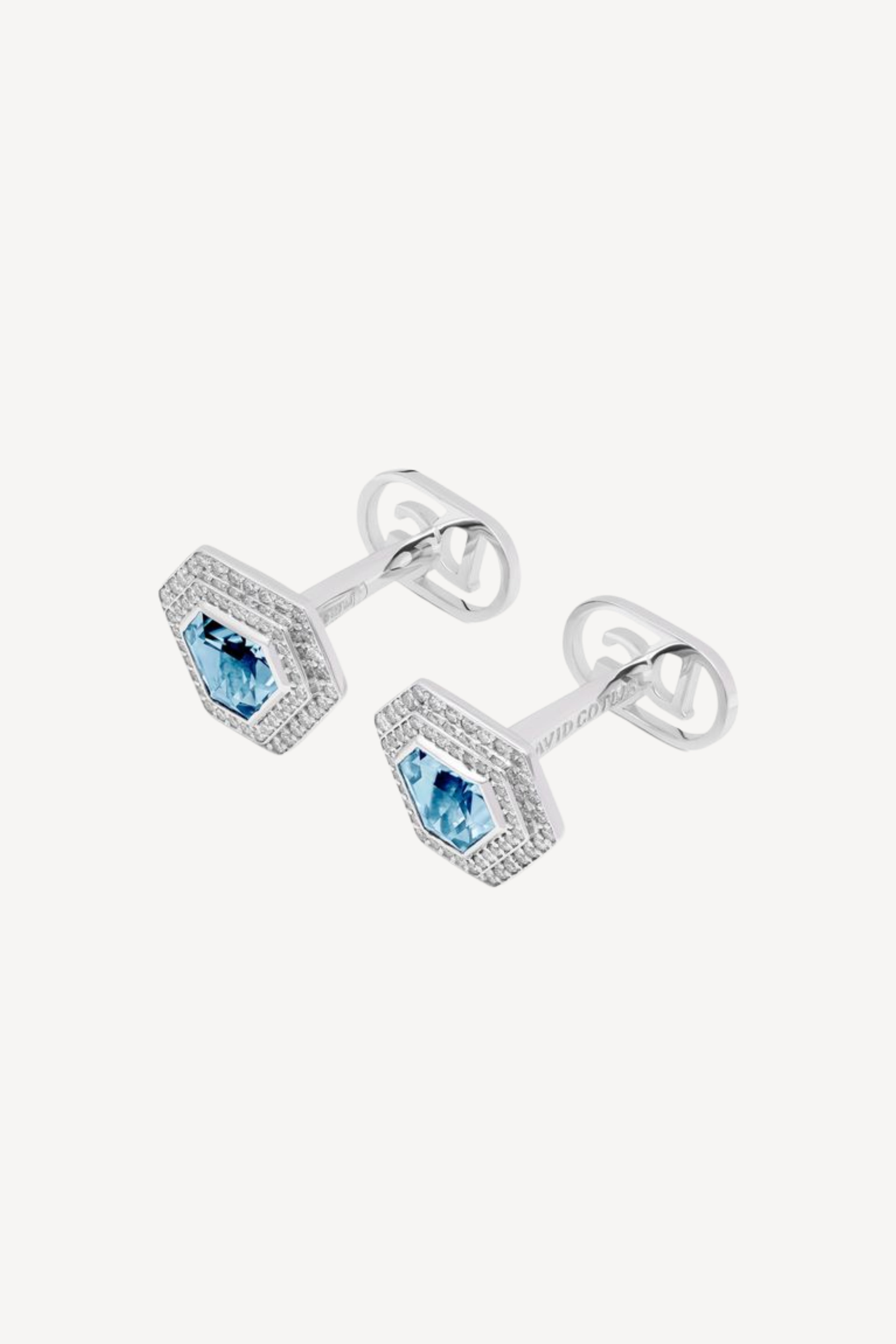 White Gold Chameleons Cufflinks