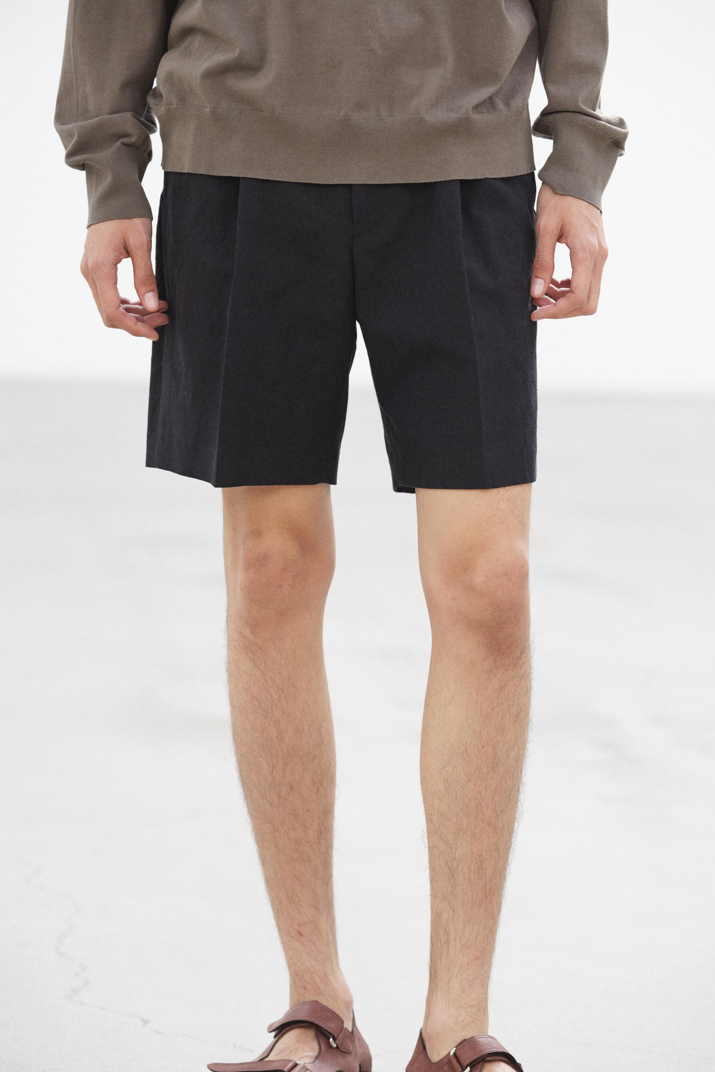 Wool Cotton Linen Shorts