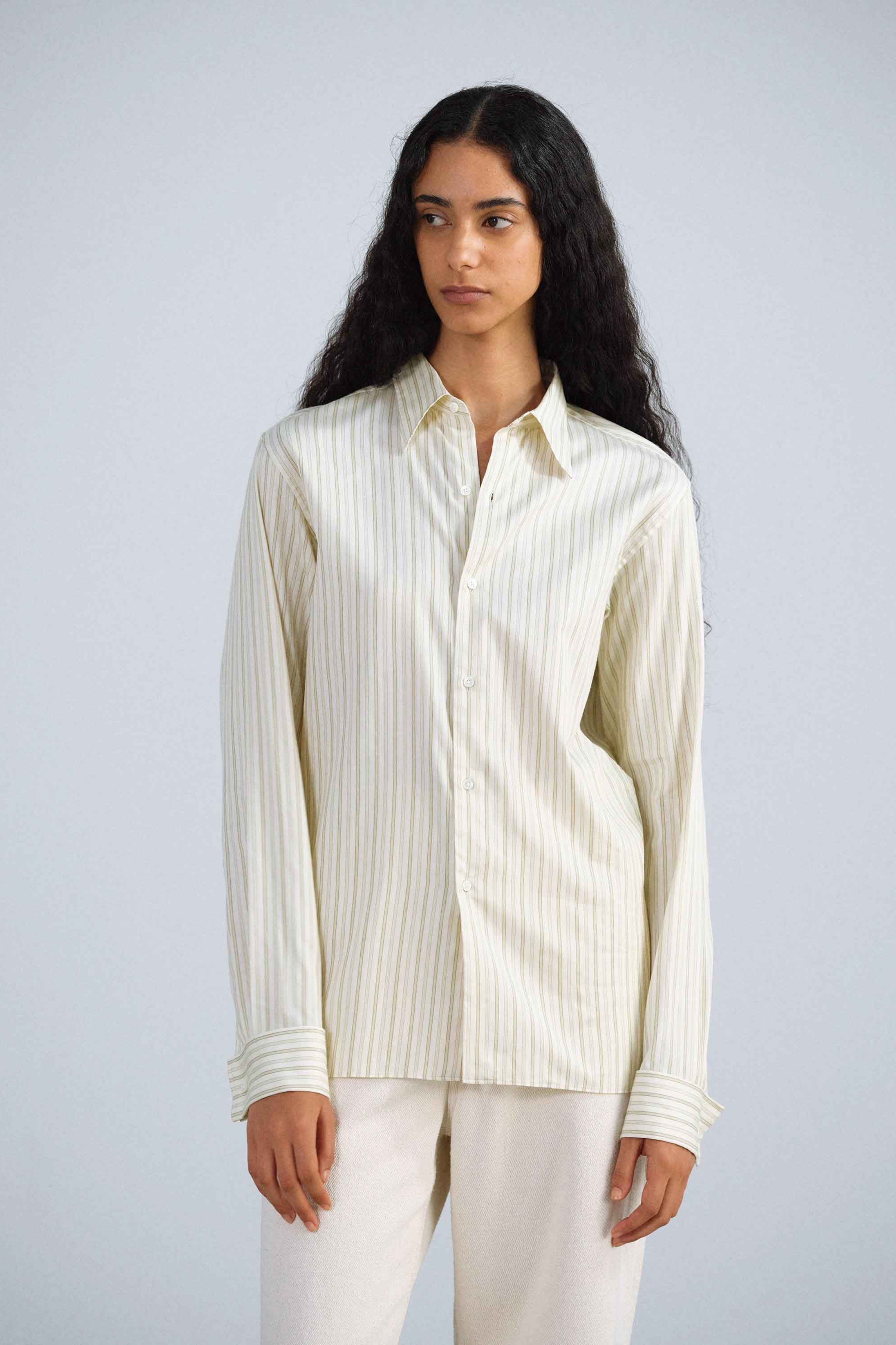 Silk Stripe Double Cuff Shirt