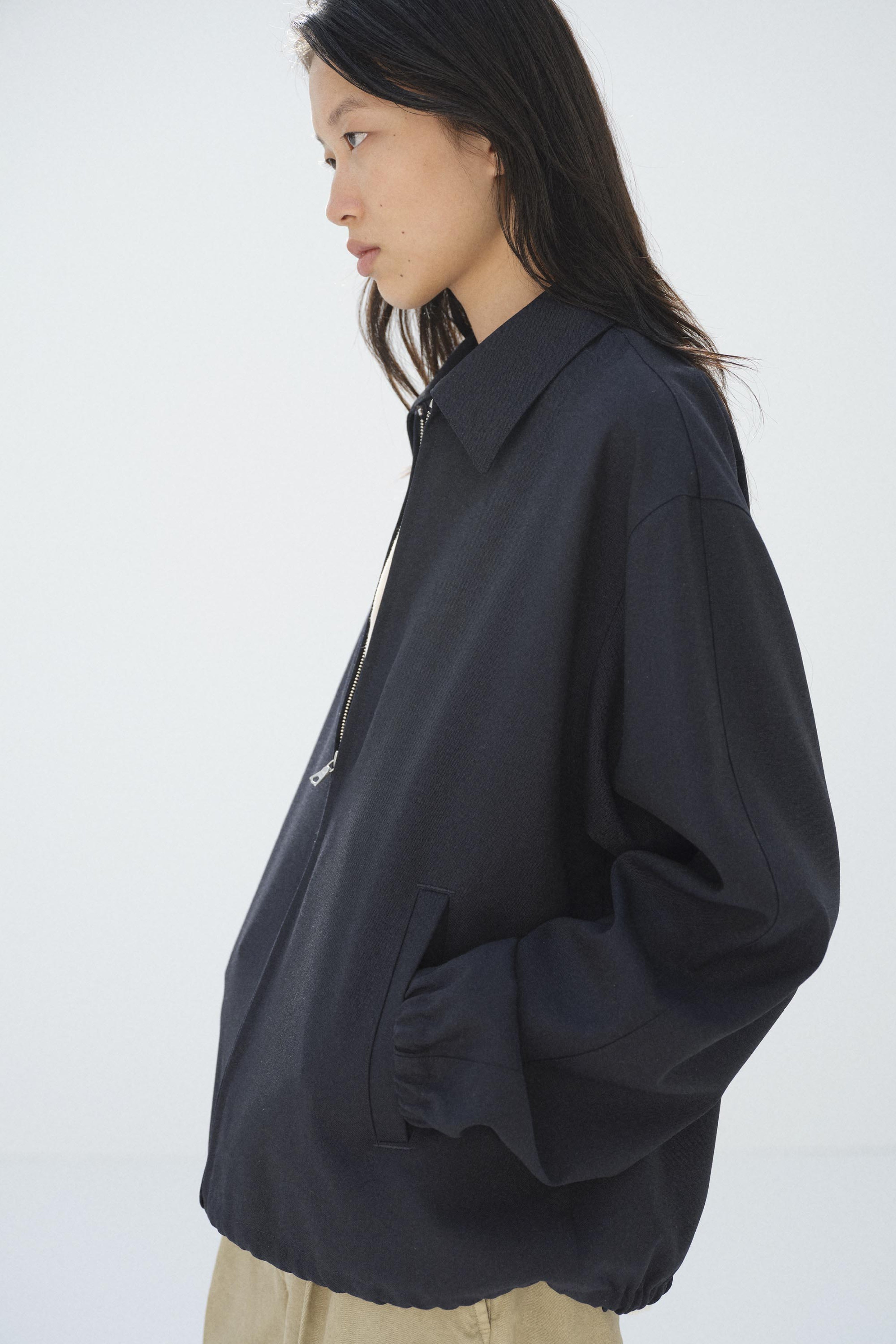 Wool Kid Mohair Hopsack Zip Blouson