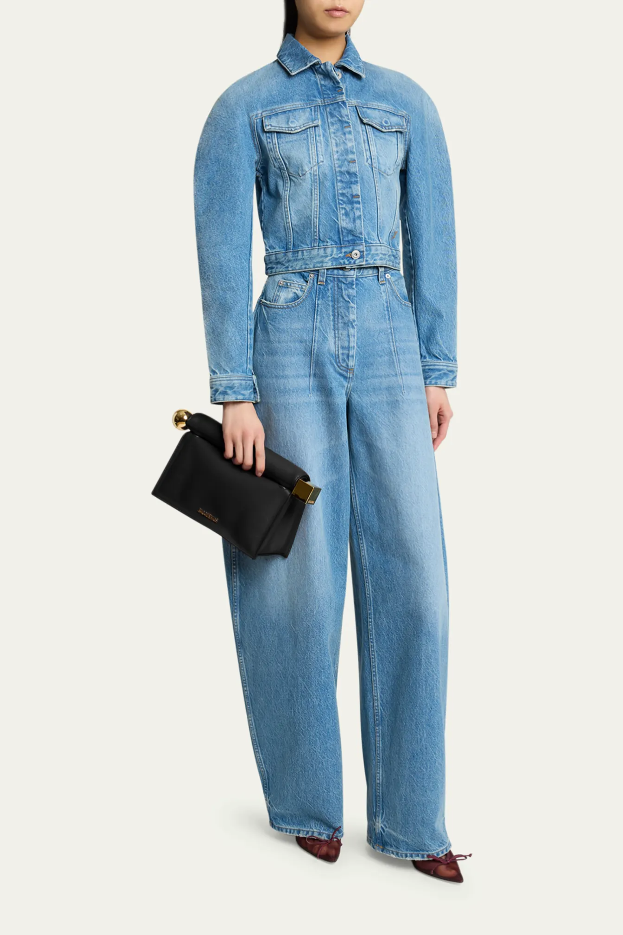 La Pochette Rond Carré Leather Clutch