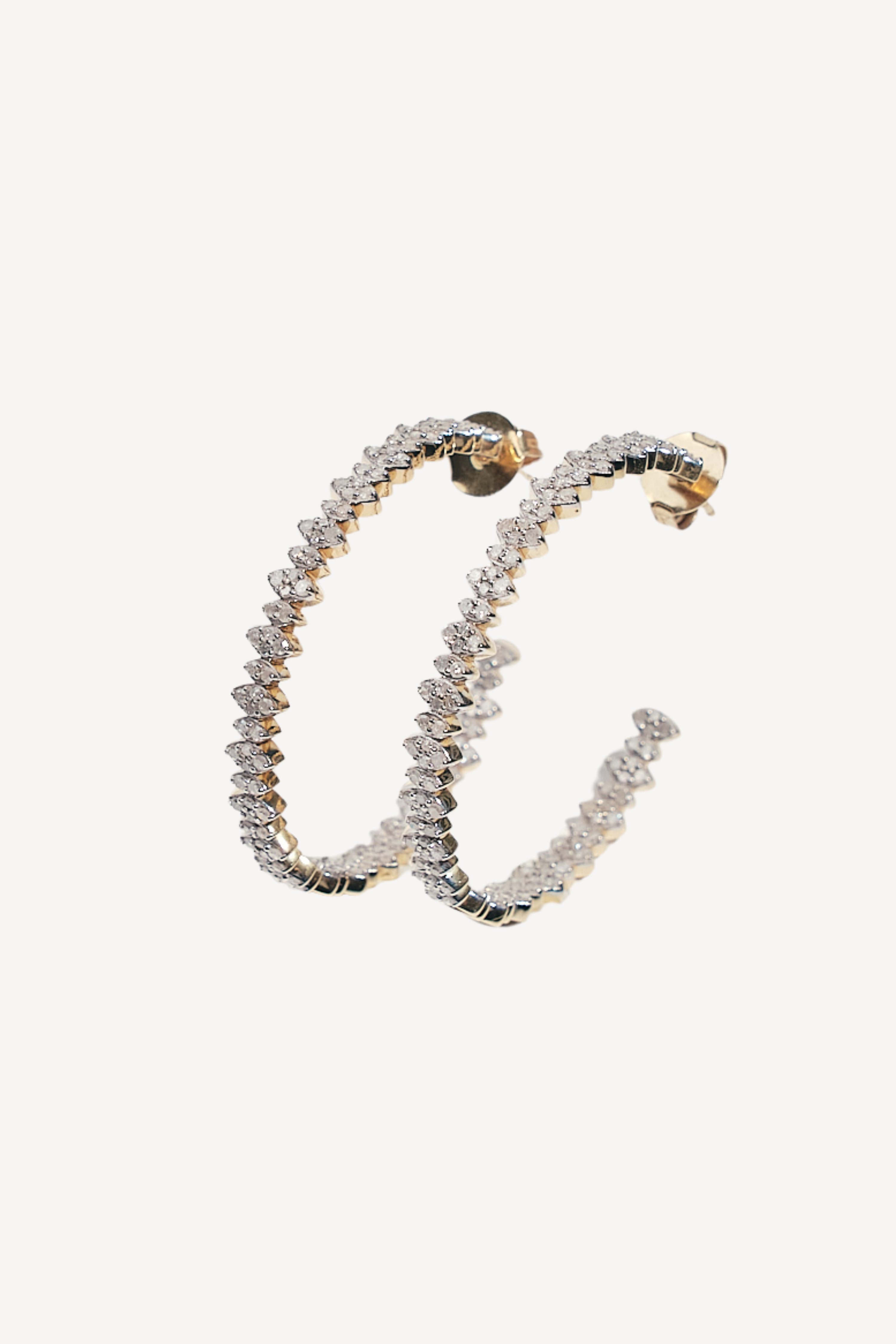 Large 3ct Diamond Hoops