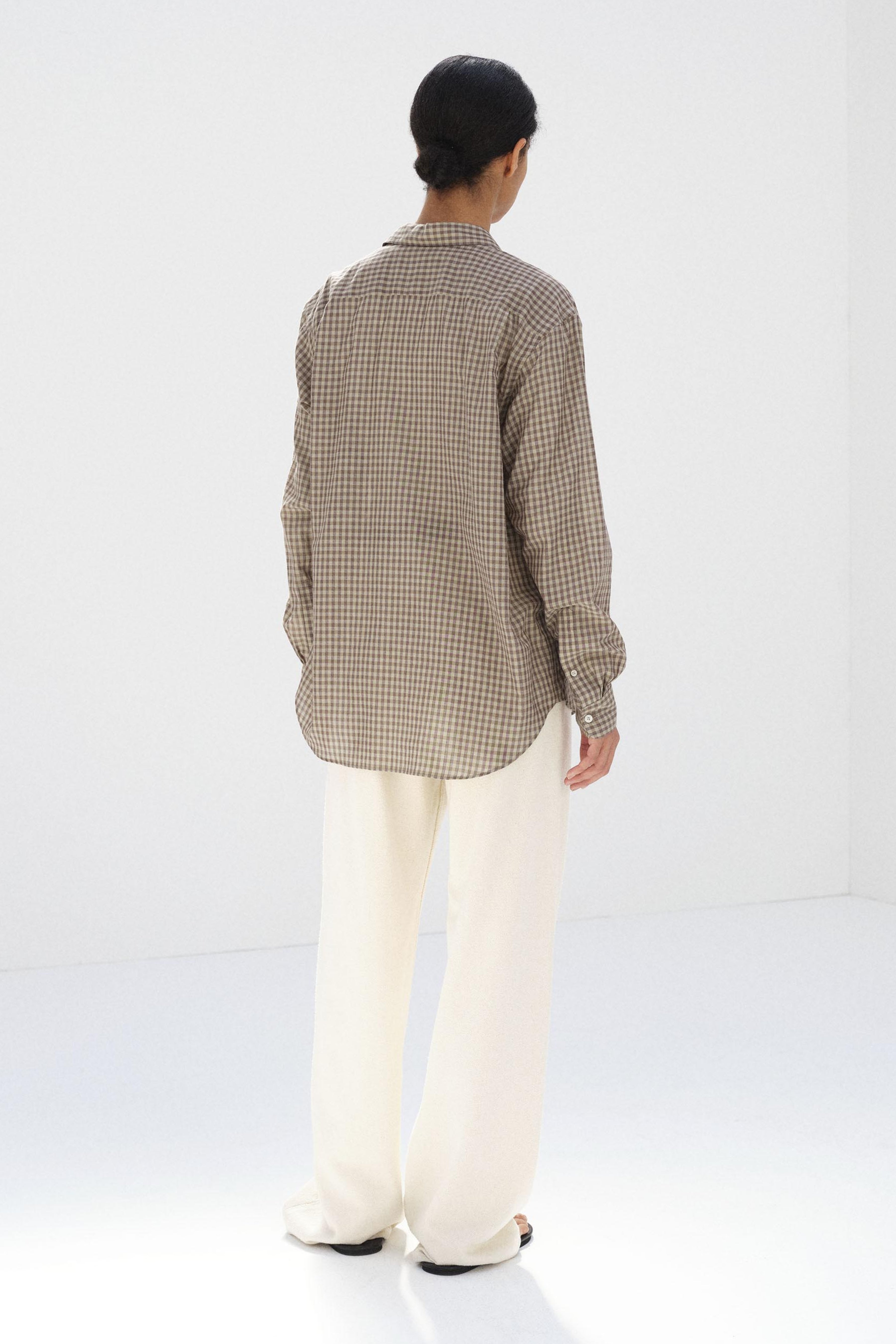 Airy Light Cotton Check Shirt