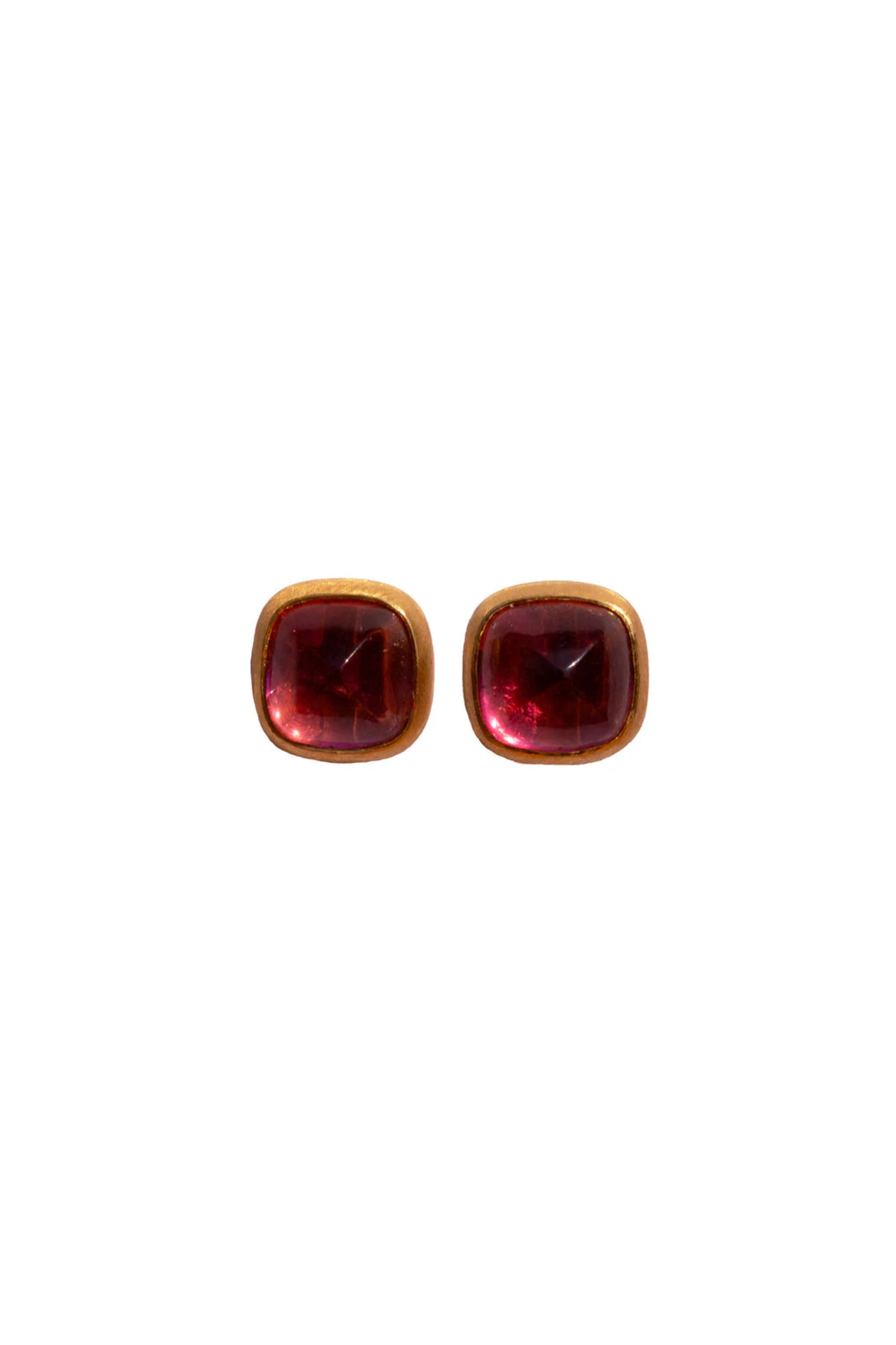 Pink Tourmaline Punky Stud Earrings