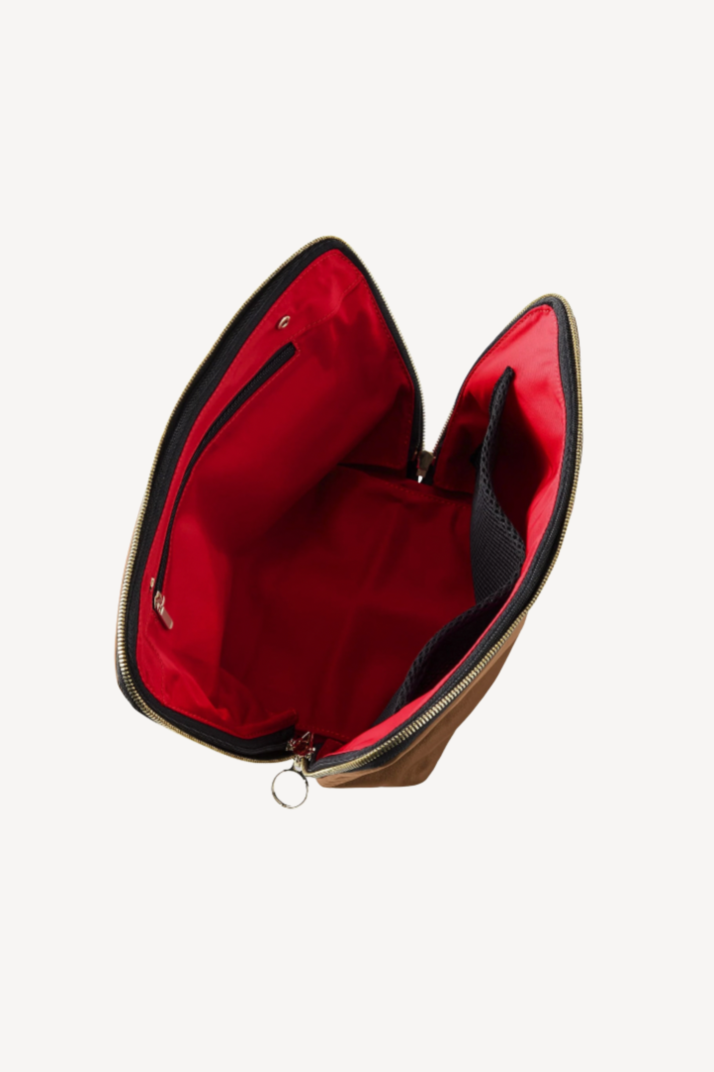 Camel & Red Vacationer Makeup Bag