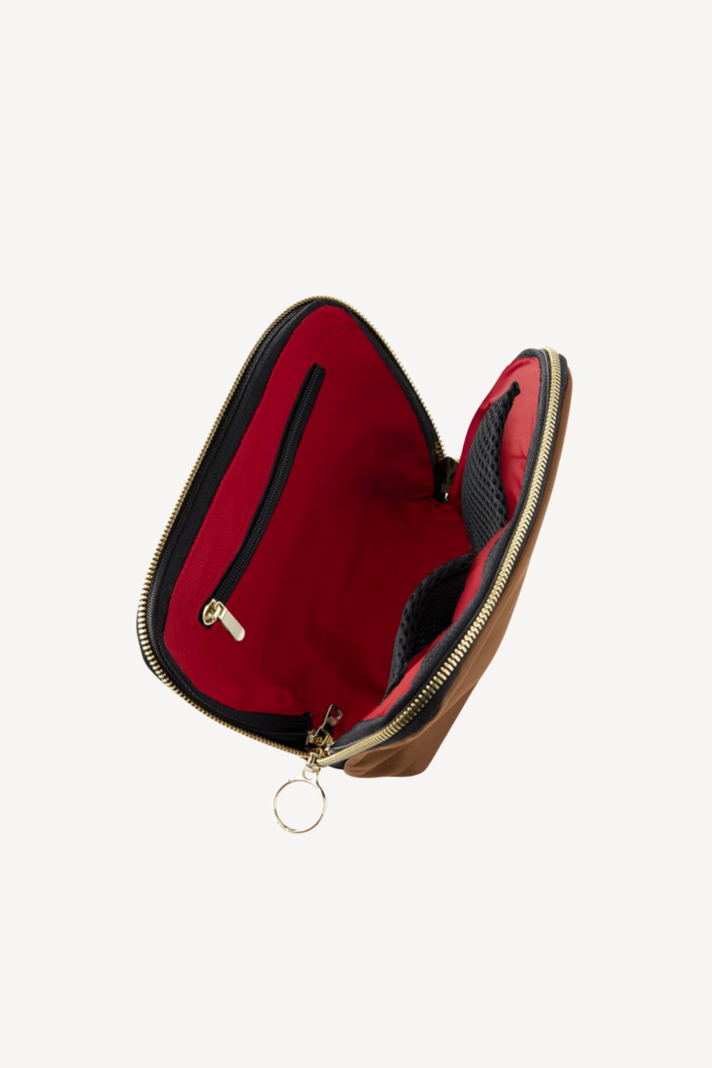 Camel & Red Everyday Makeup Bag