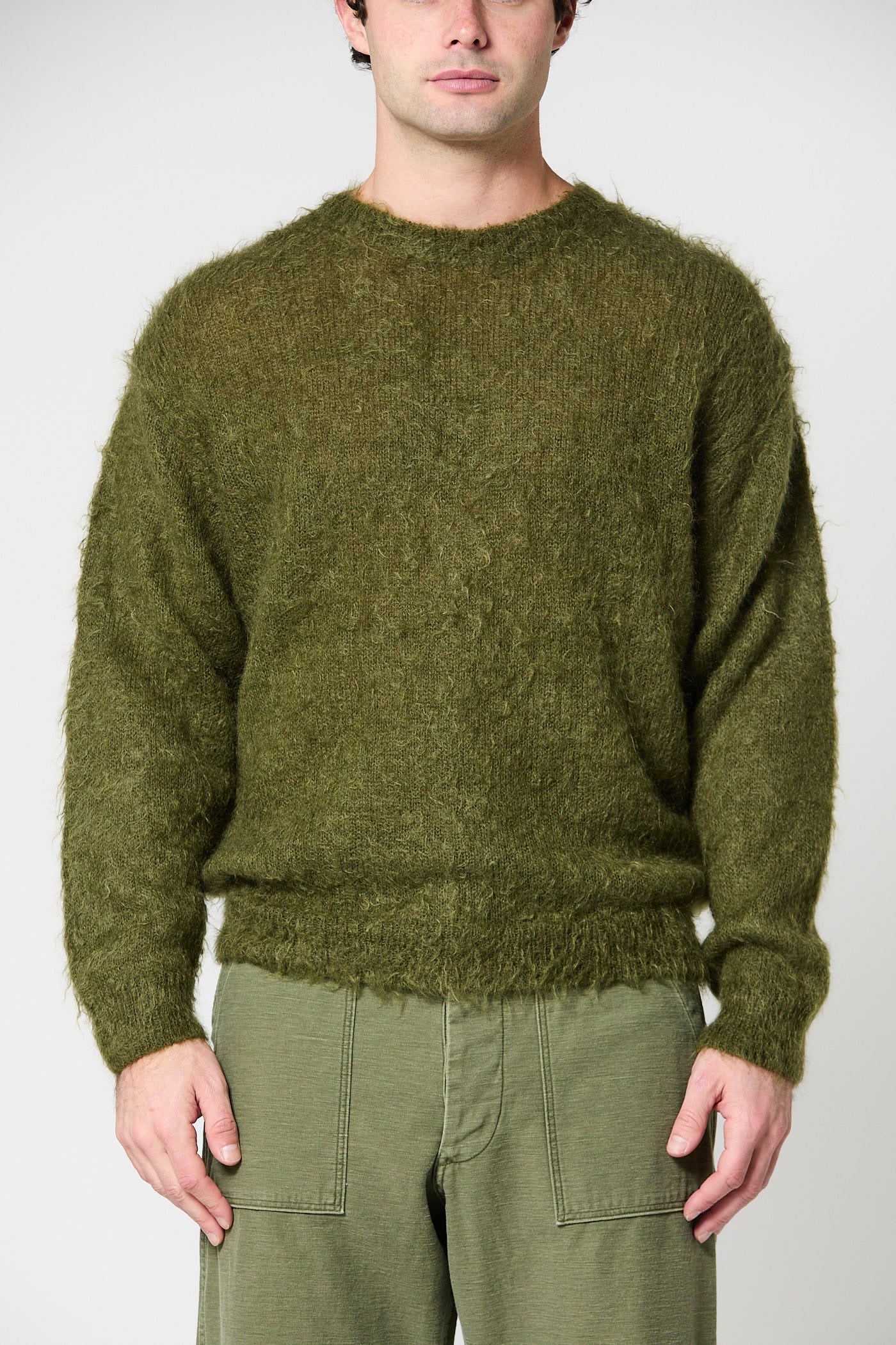 Brushed Mohair Knit Pullover