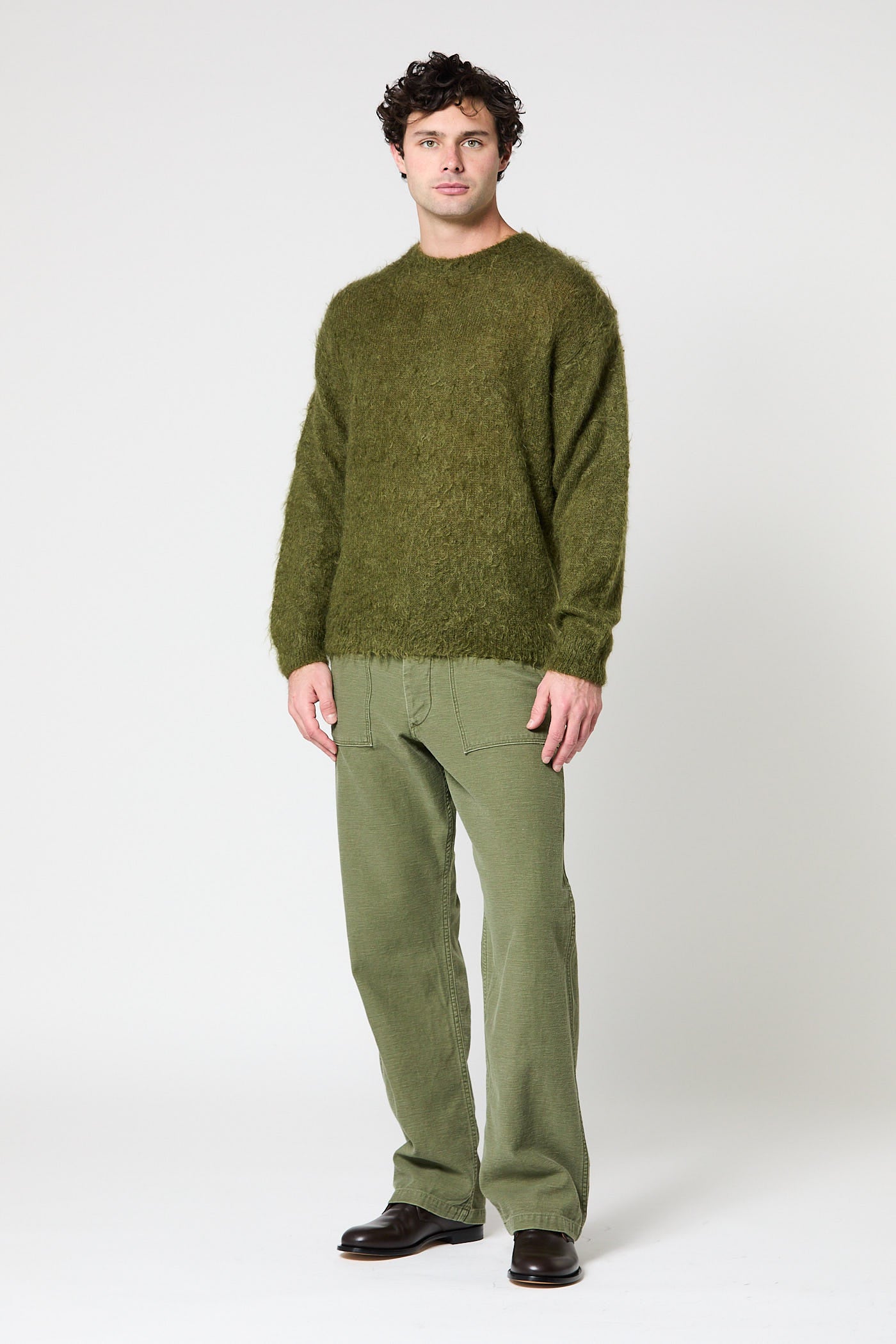 Brushed Mohair Knit Pullover