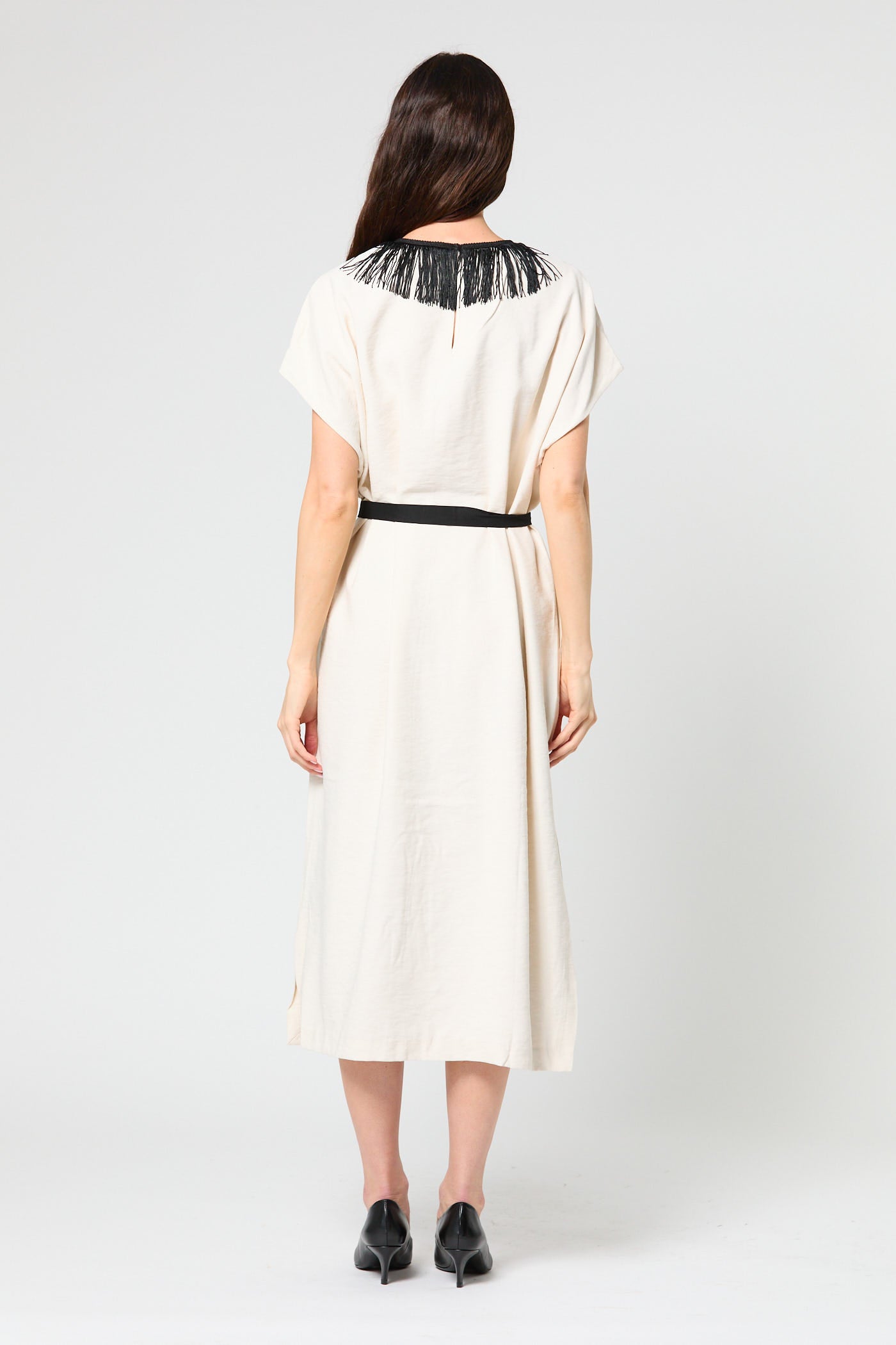 Fringe Tunic Dress with Sash