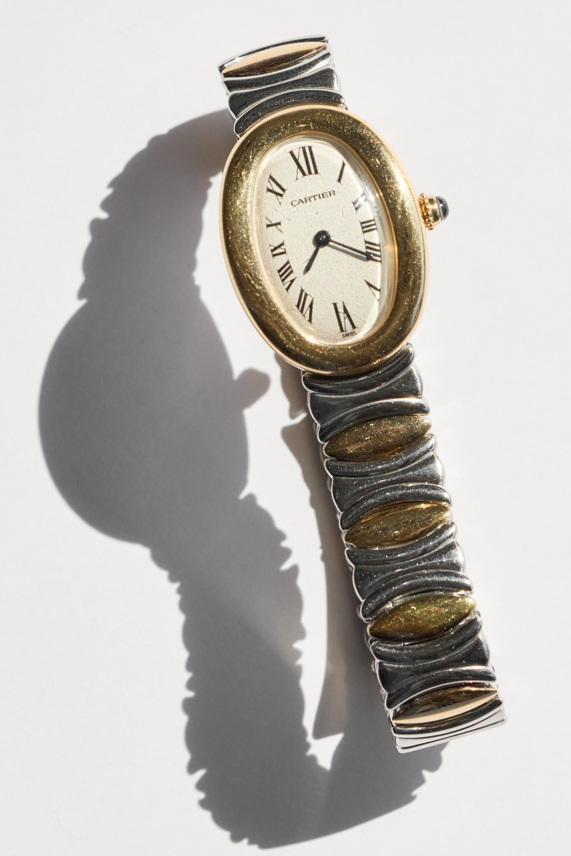 Cartier 18K Gold & Sterling Silver Baignoire 1990s