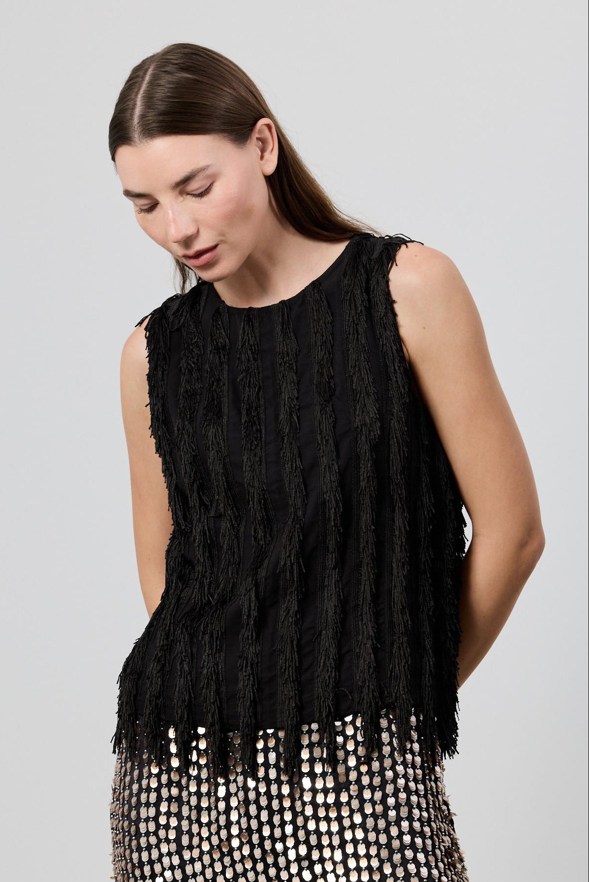 Leah Vertical Fringe Vest
