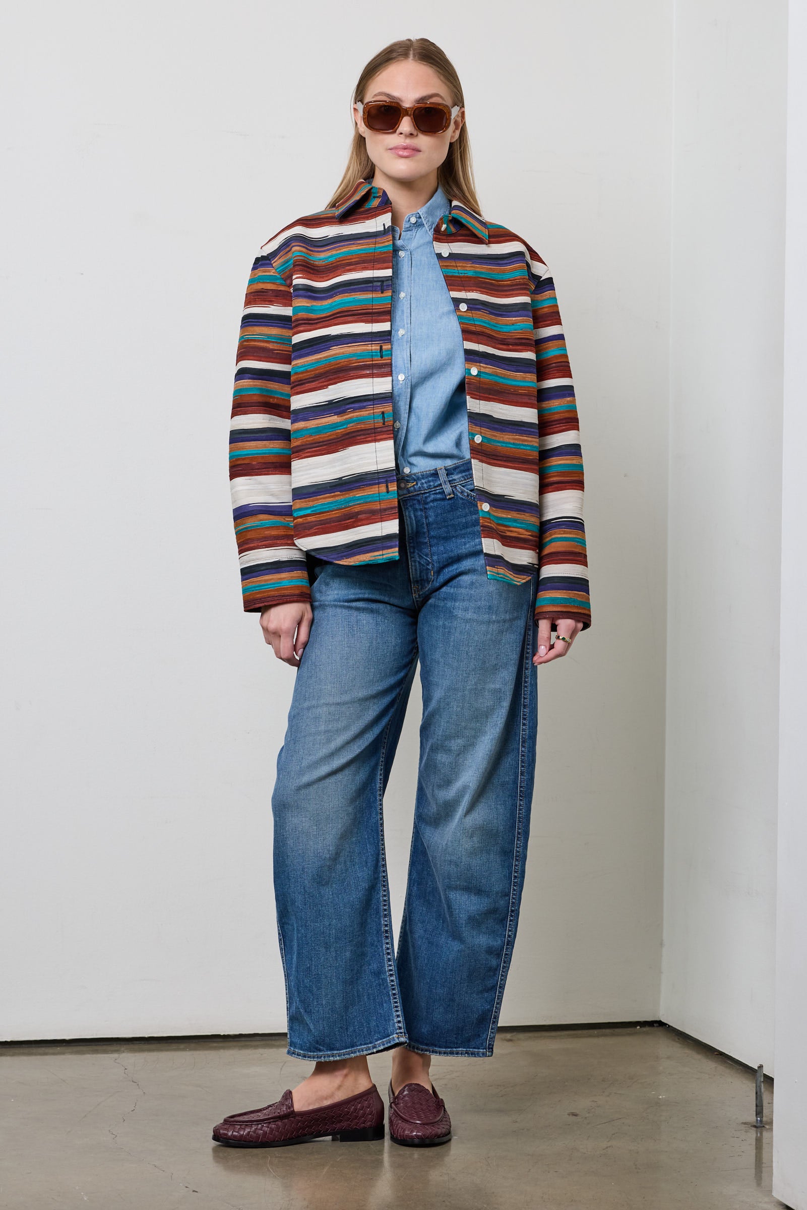 Striped Button Down Overshirt