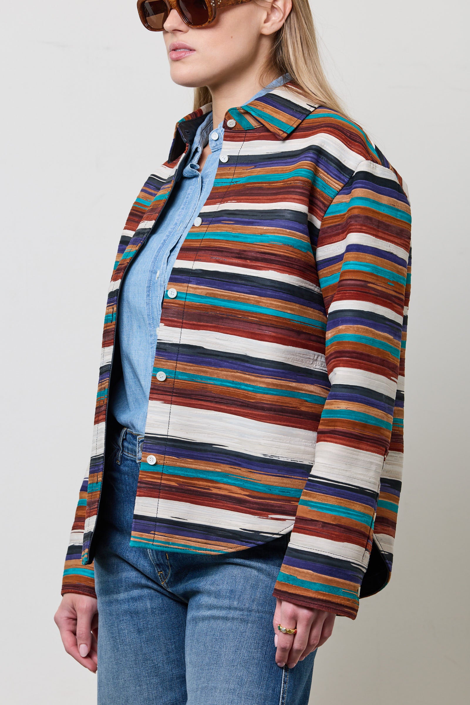Striped Button Down Overshirt