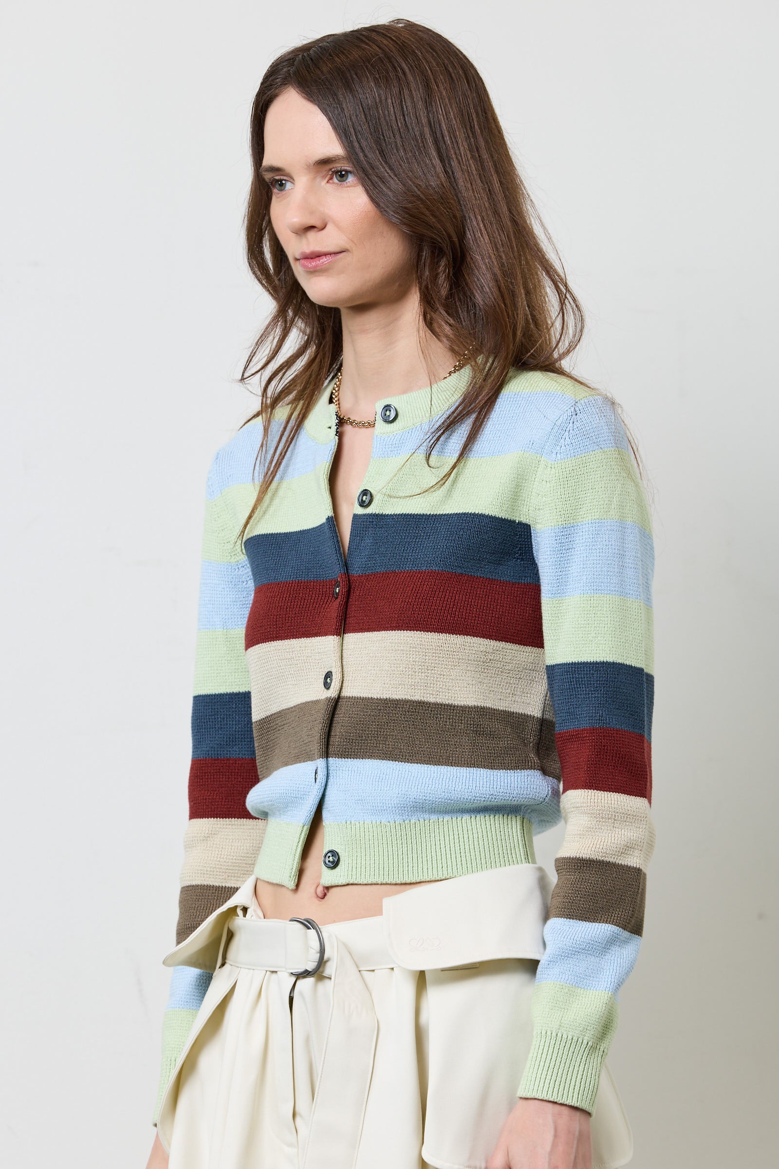 Striped Cropped Cardigan