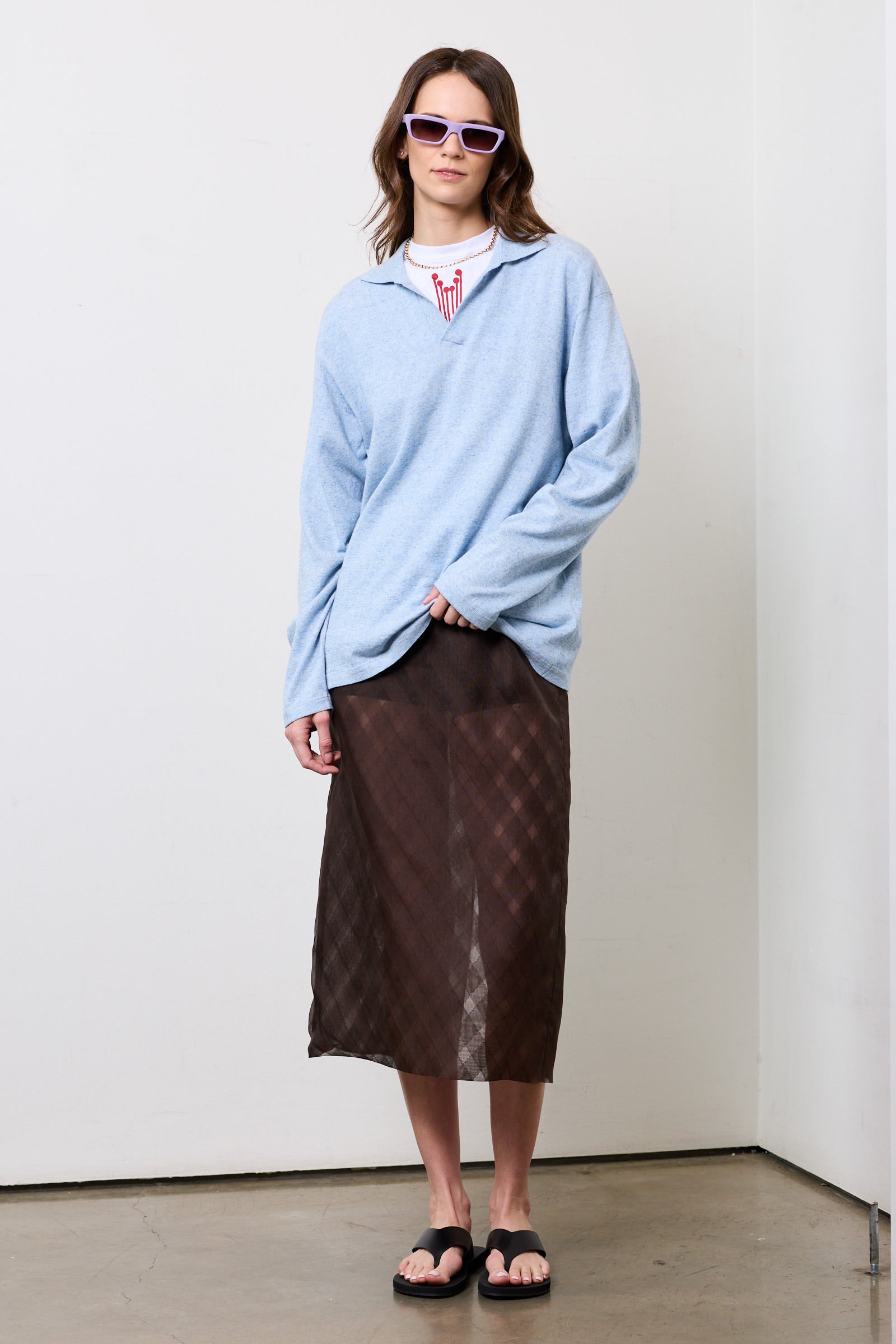 Silk Cotton Pencil Skirt
