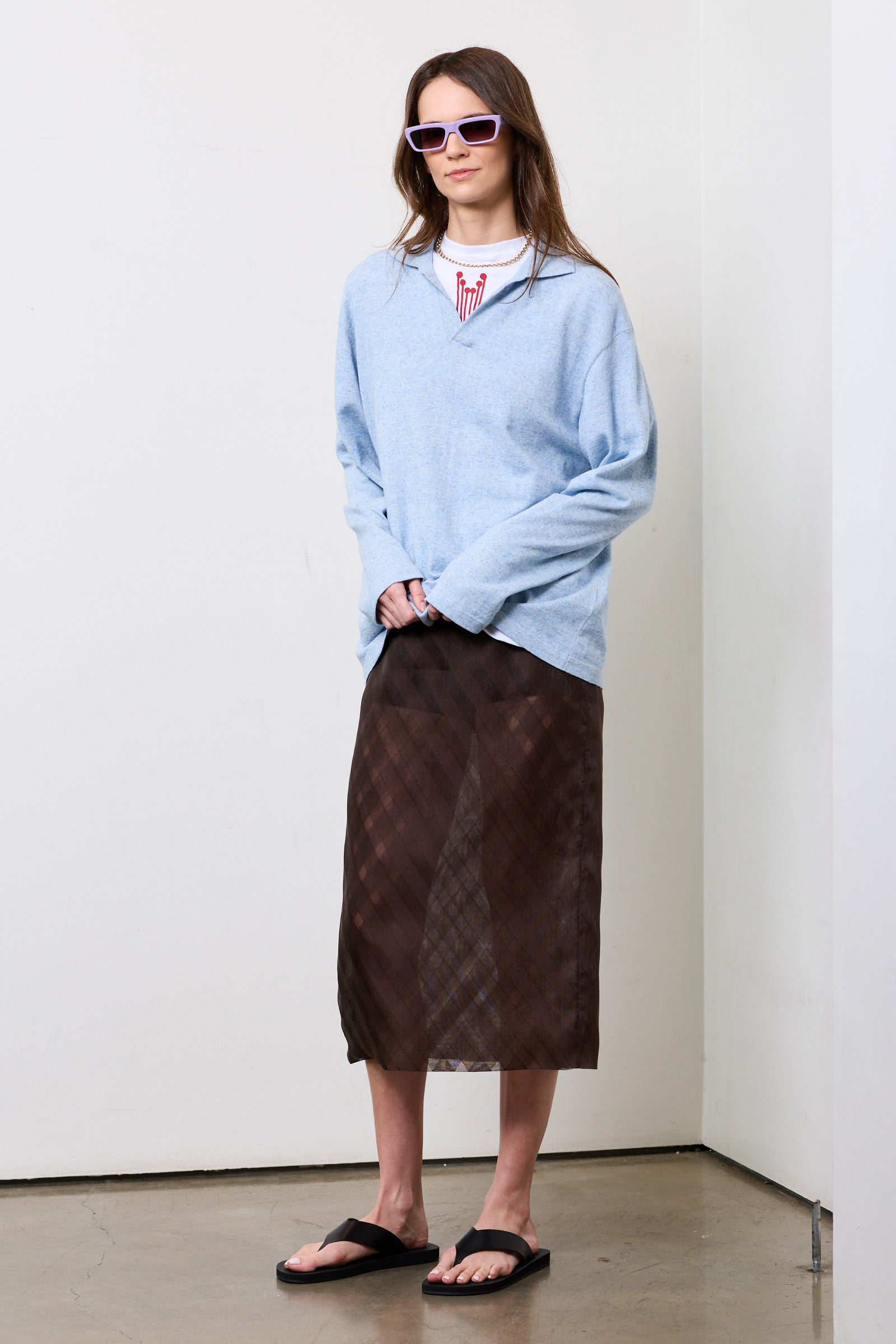 Silk Cotton Pencil Skirt