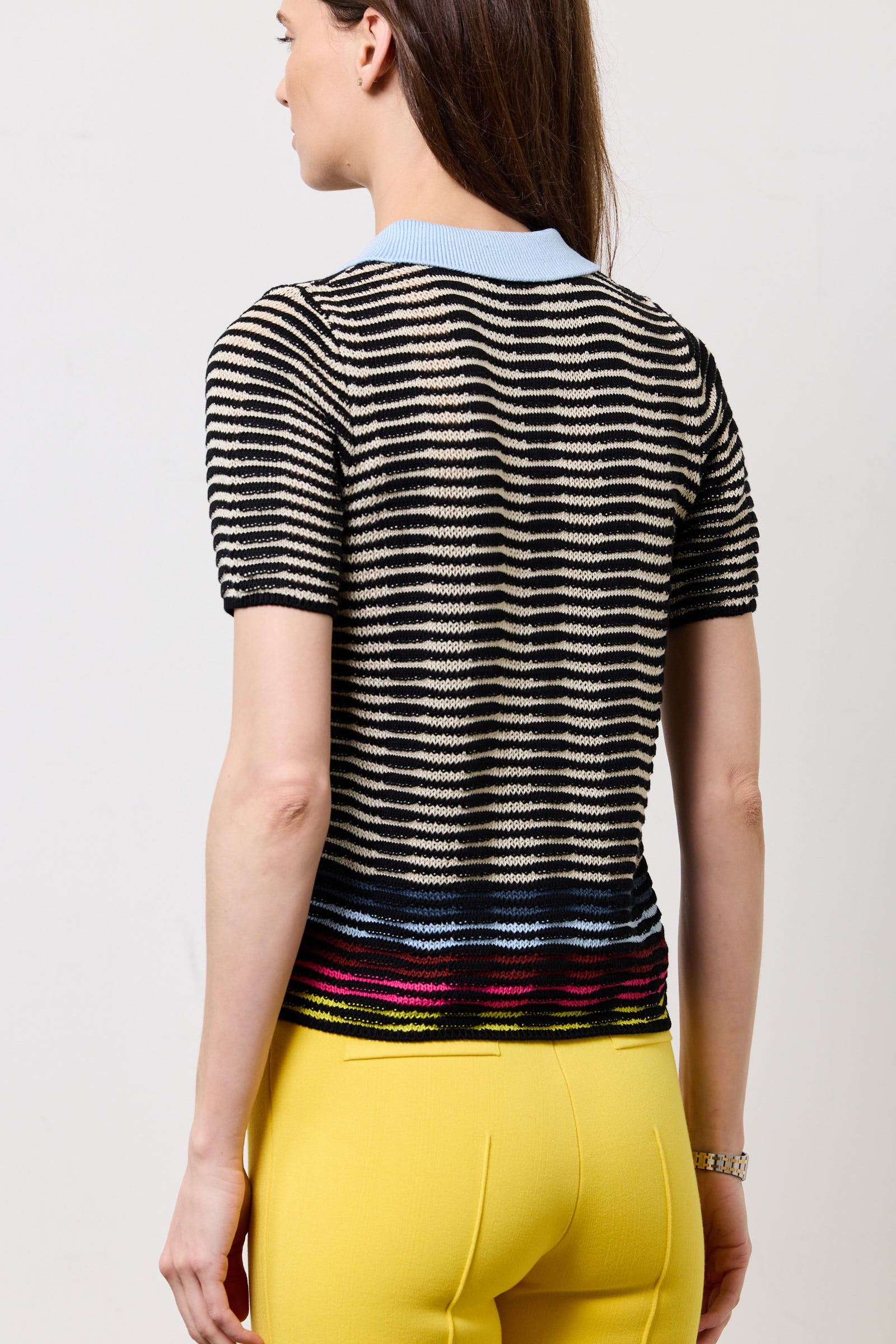 Wave Knit Short Sleeve Polo Shirt