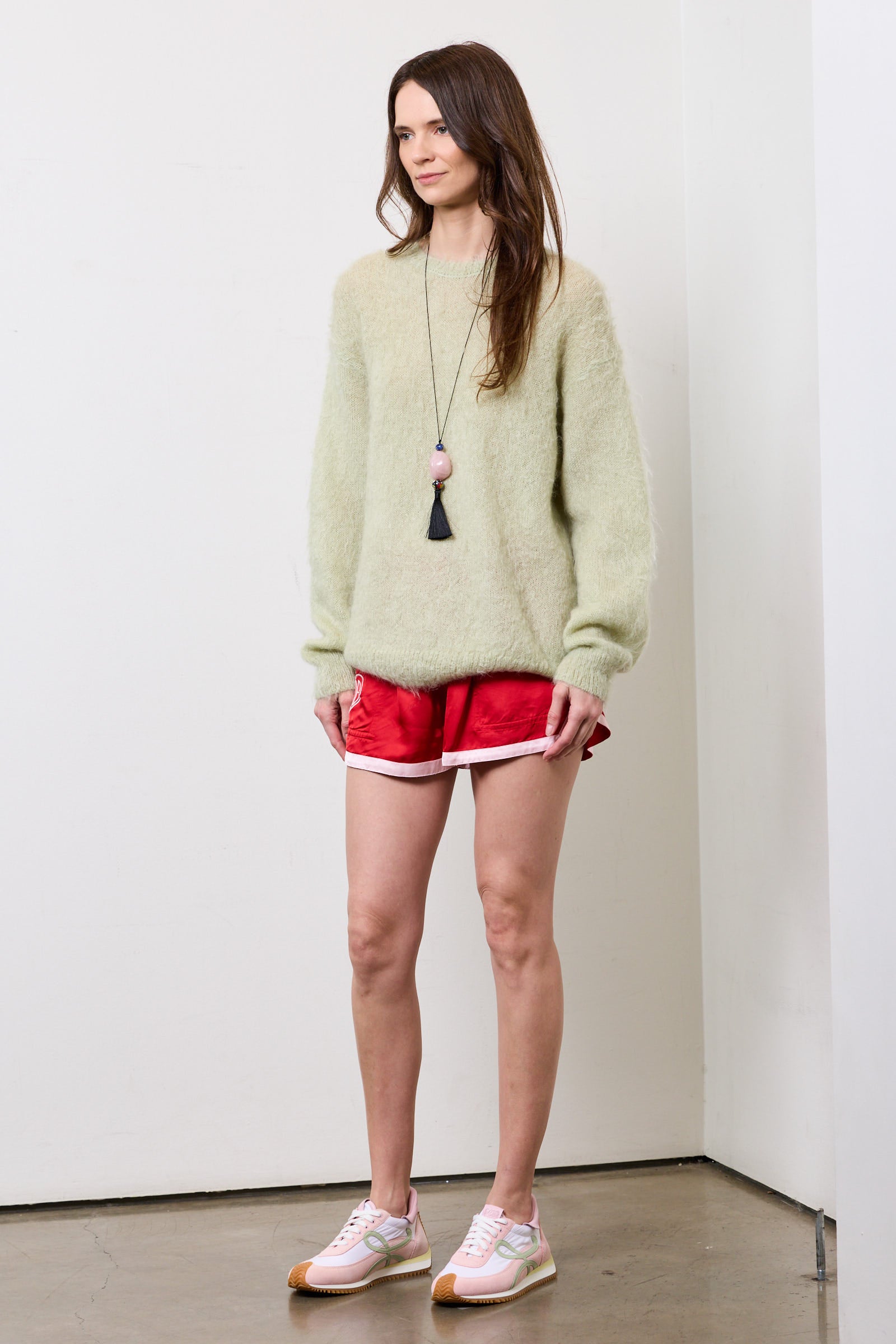 Brushed Mohair Knit Pullover