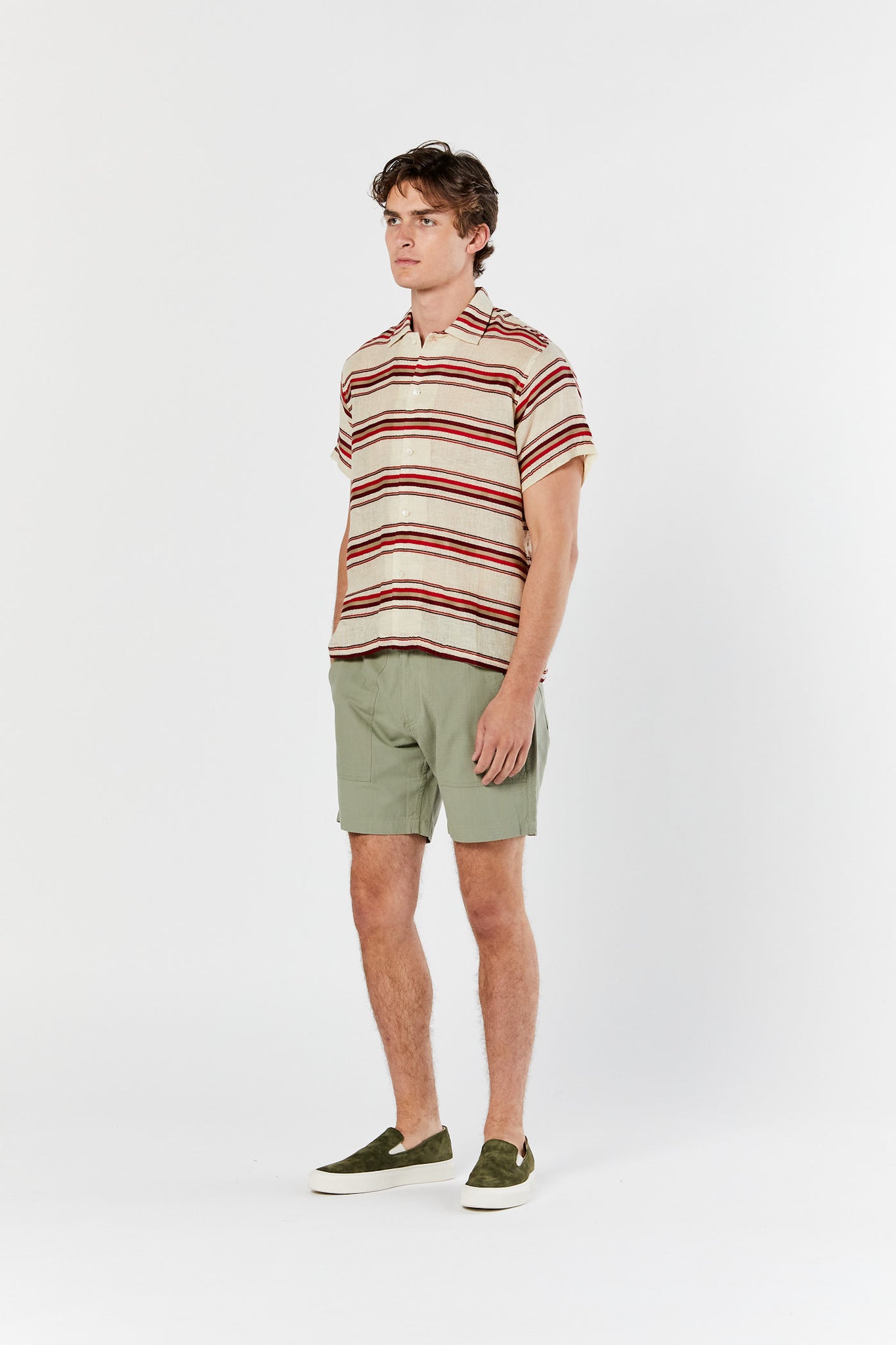 Ecru Multicolor Hampden Stripe Shirt