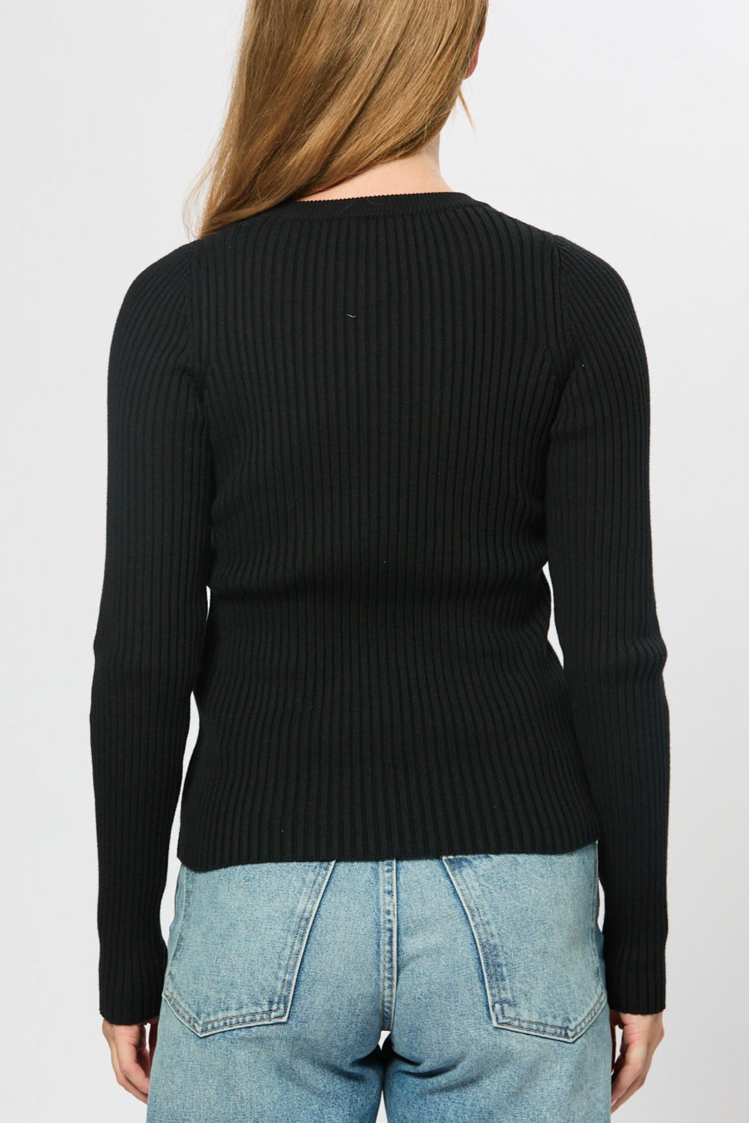 Rib Crew Neck Cardigan