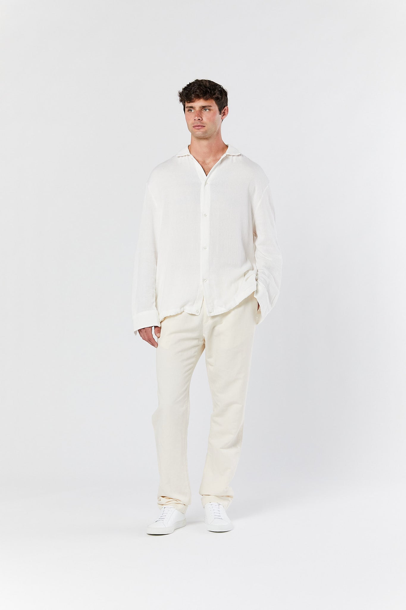 Undyed Cotton-Linen Trouser