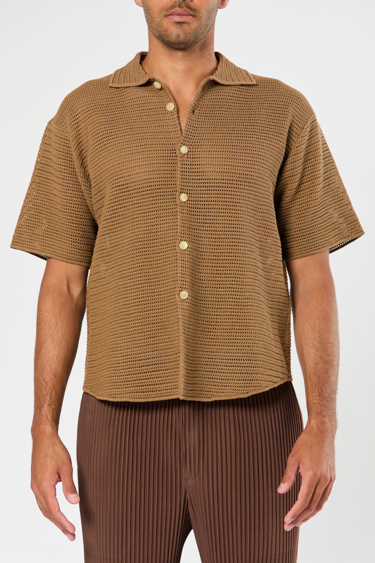 Auralee Mesh Knit Shirt | ByGeorge Austin