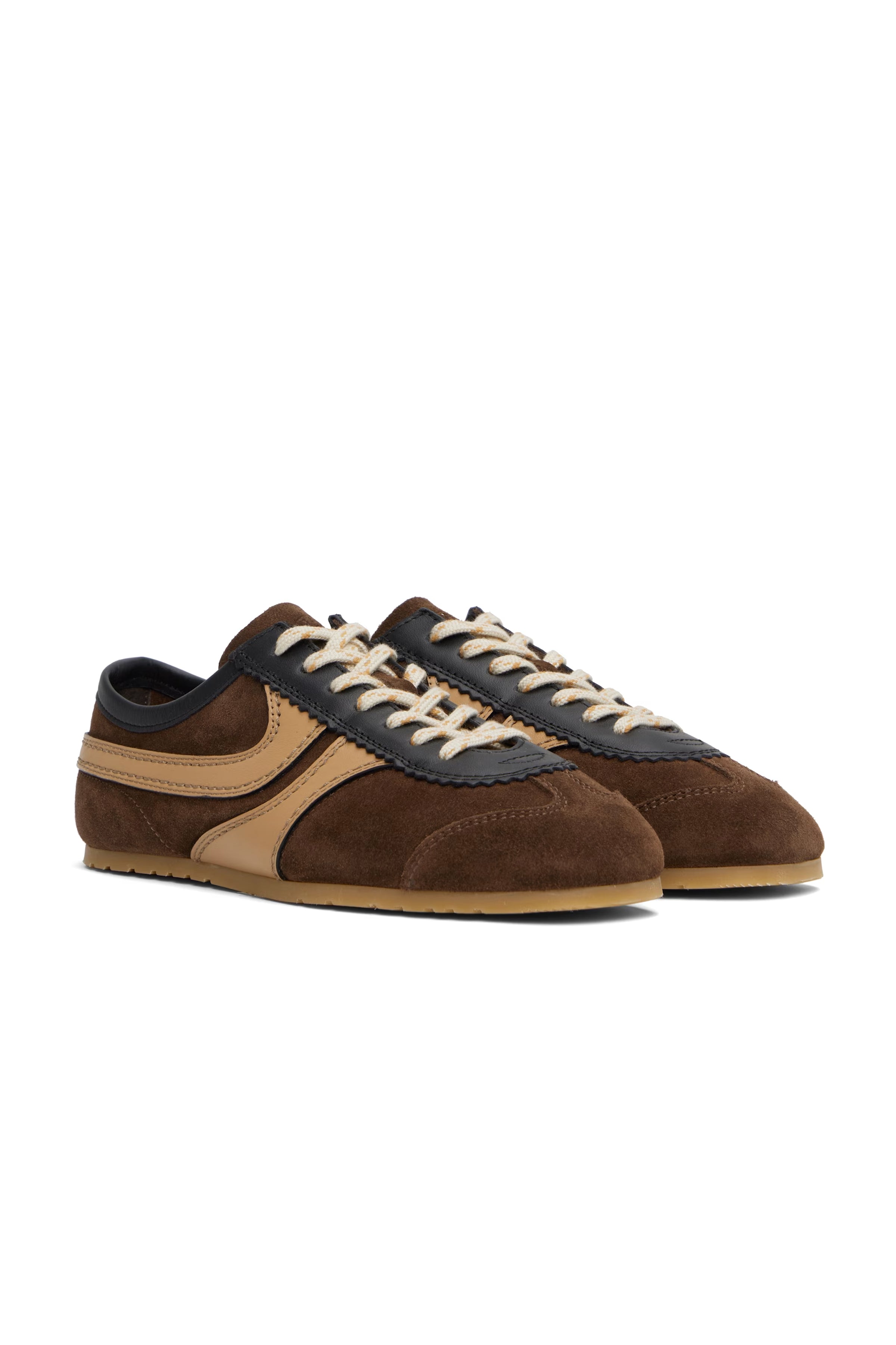 Leather-Trimmed Suede Sneakers