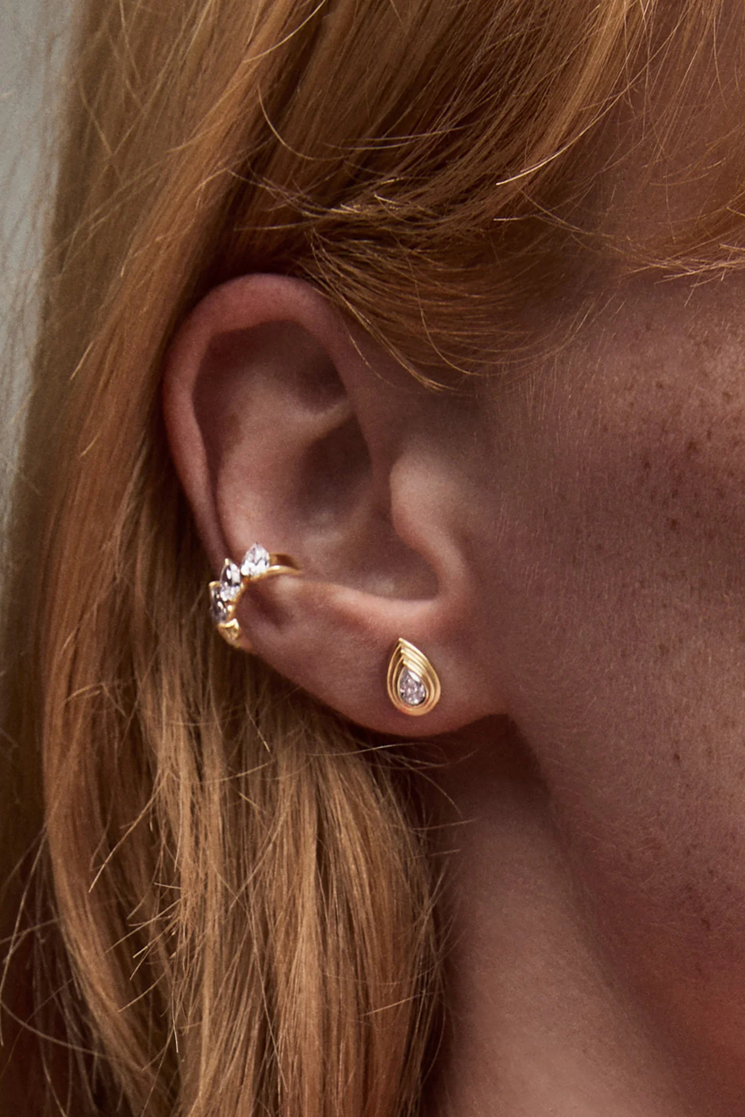 Groovy Lab Grown Diamond Pear Stud Earrings