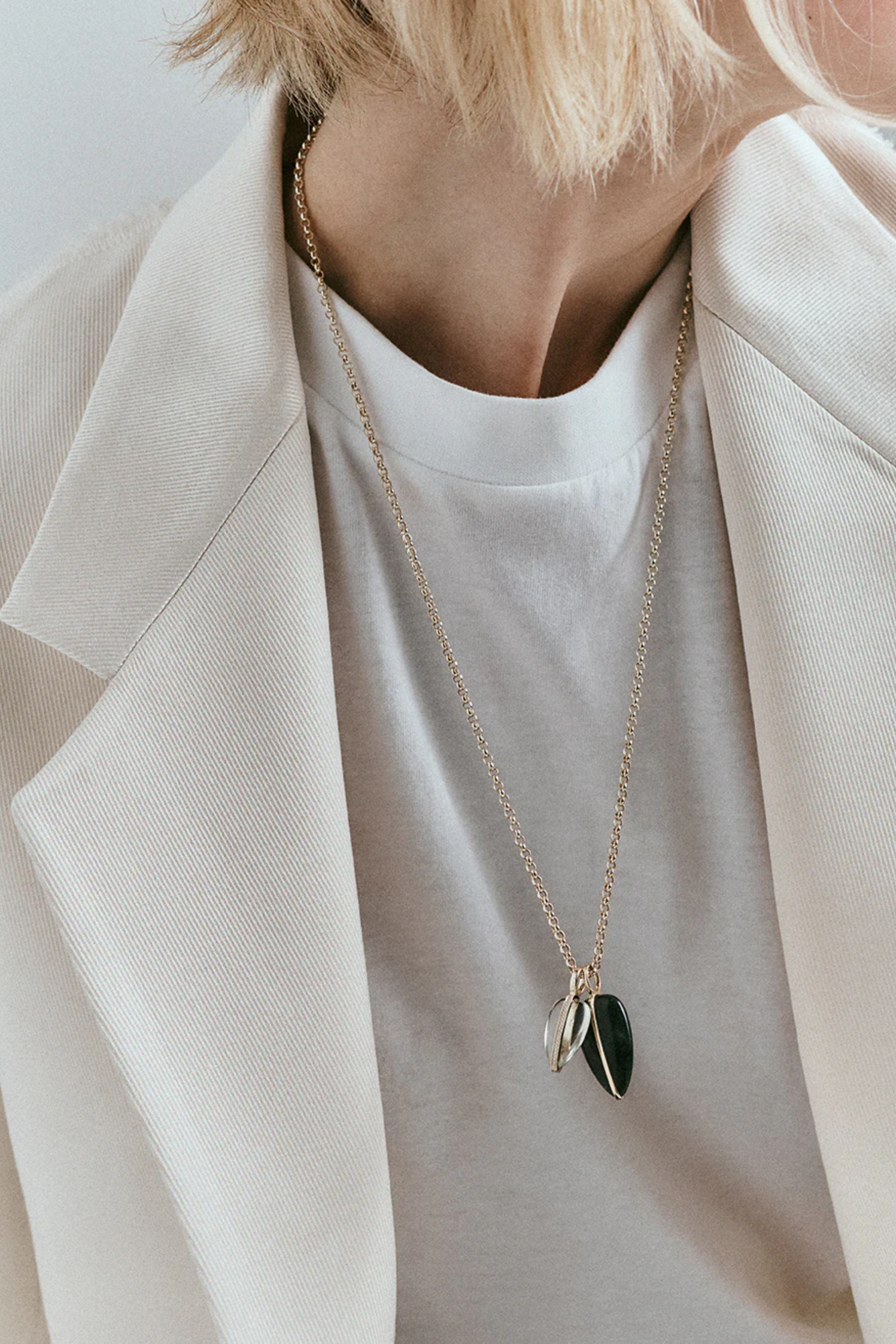 Small Diamond Pebble Pendant