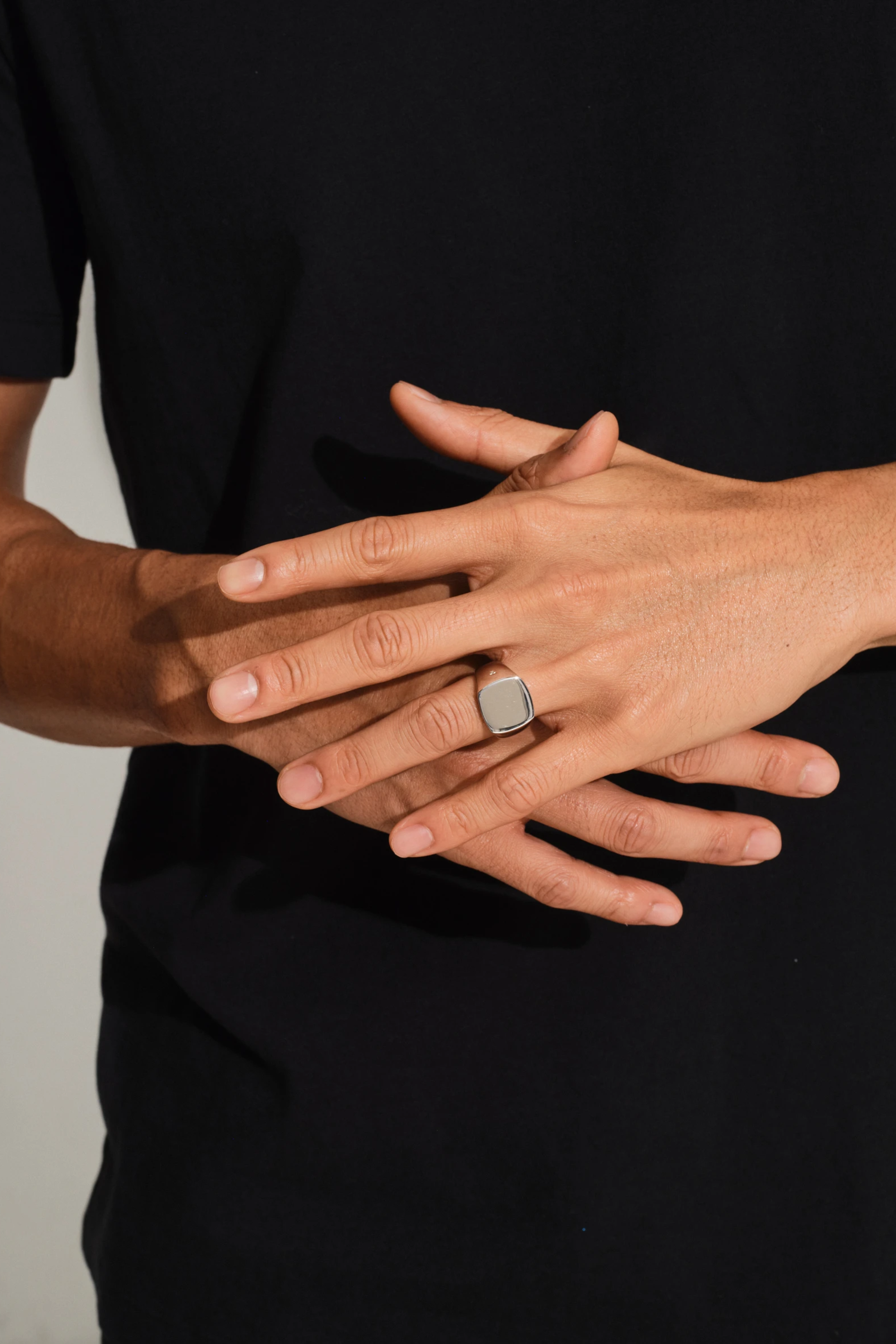 Silver Cushion Polished Ring