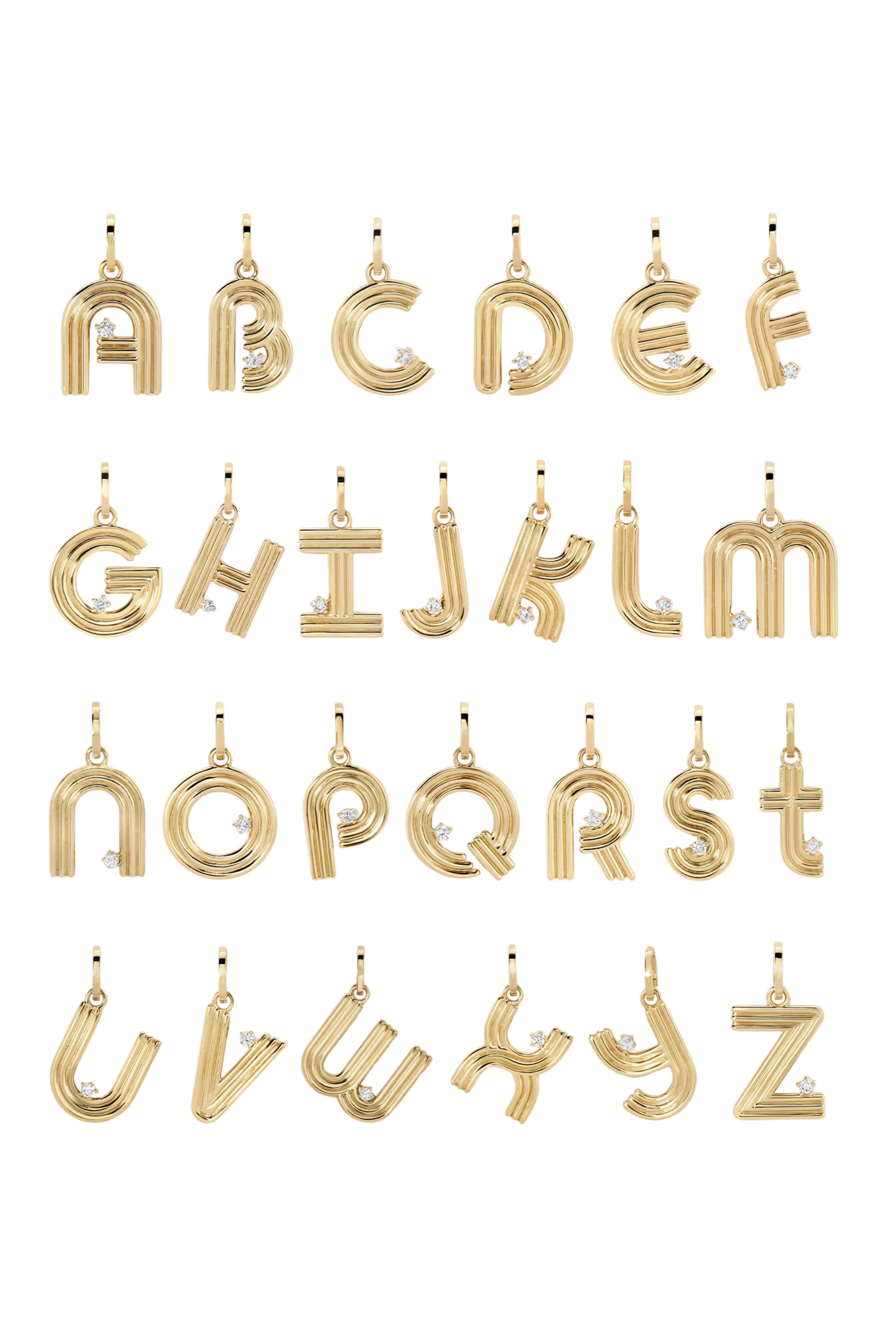 Groovy Diamond Initial Hinged Charm