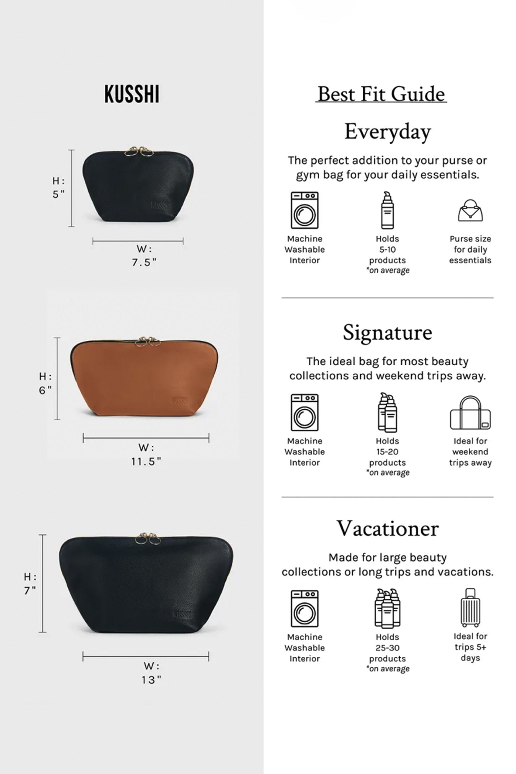Camel & Red Everyday Makeup Bag