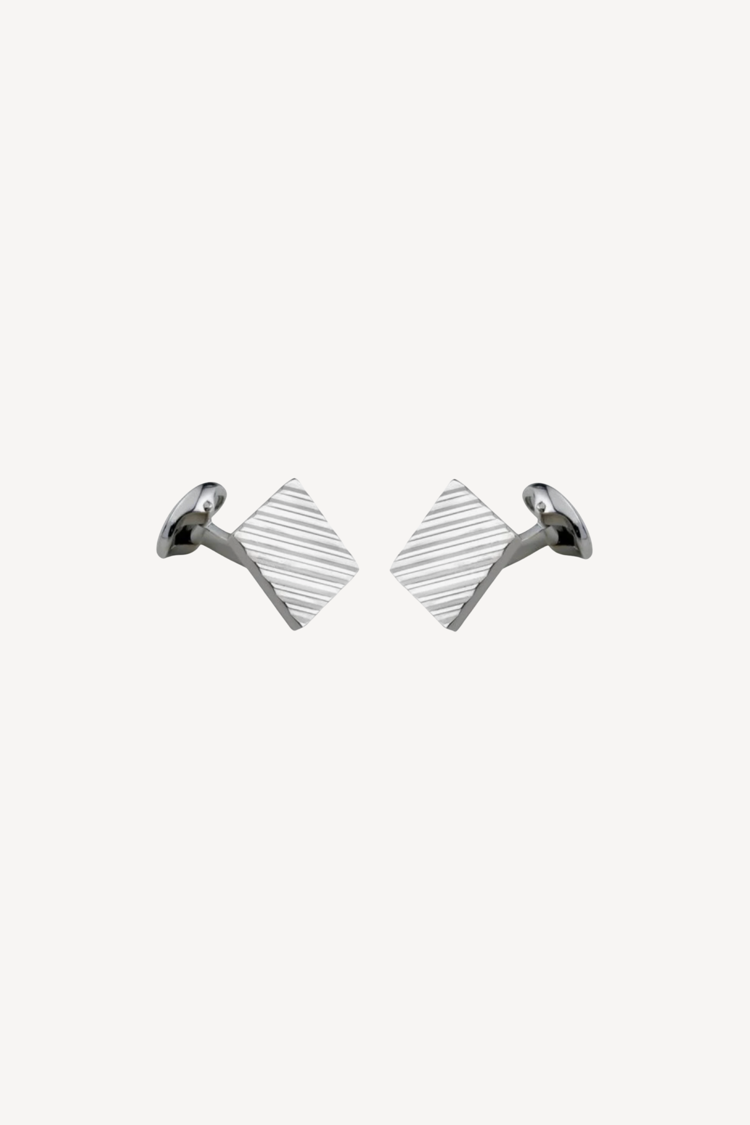 Square Engine Turned Cufflinks - Silver
