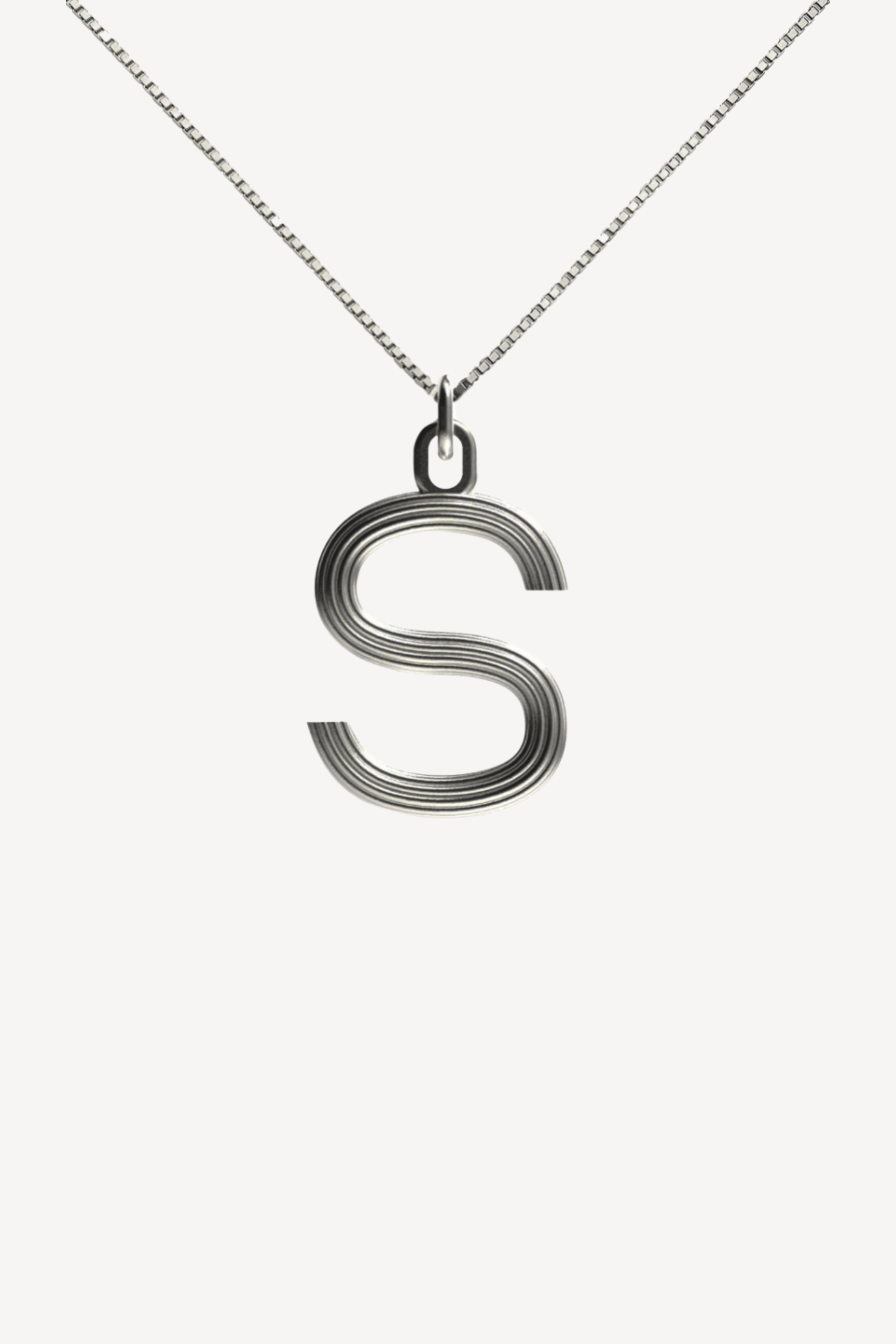 Silver Large Alphabet Necklace