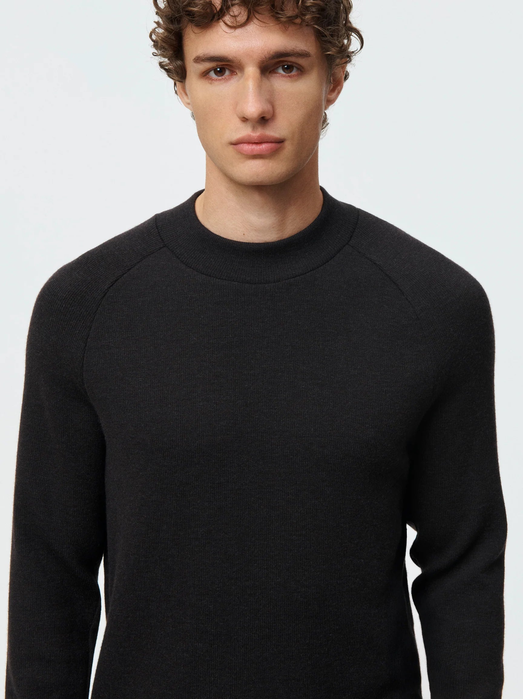 Ribbed Wool Mock Neck