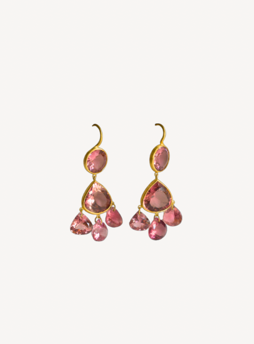 Pink Tourmaline Gabrielle D'estrees Earrings