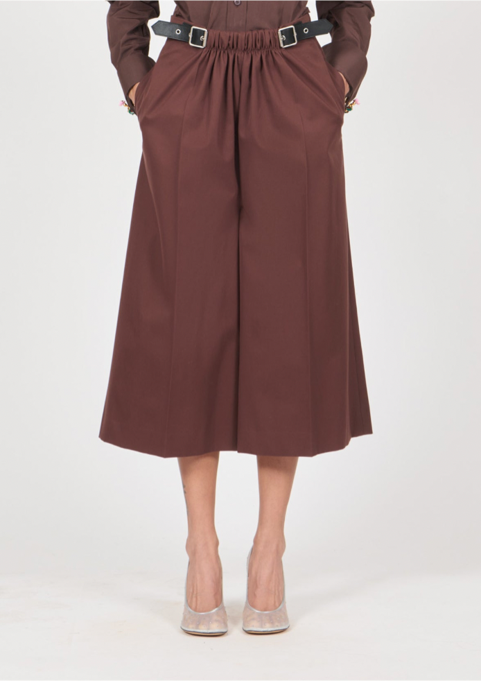 Cropped Belted Trousers