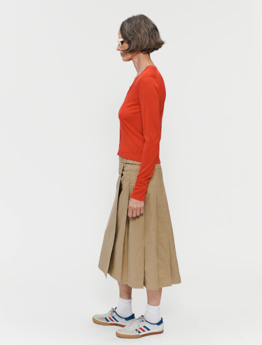 Pleated Wrap Skirt