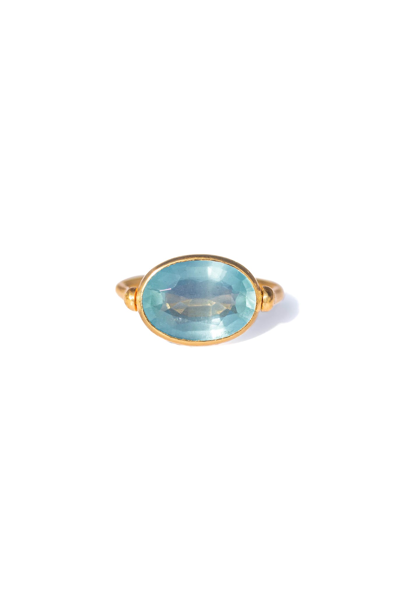 Aquamarine Milky Swivel Ring