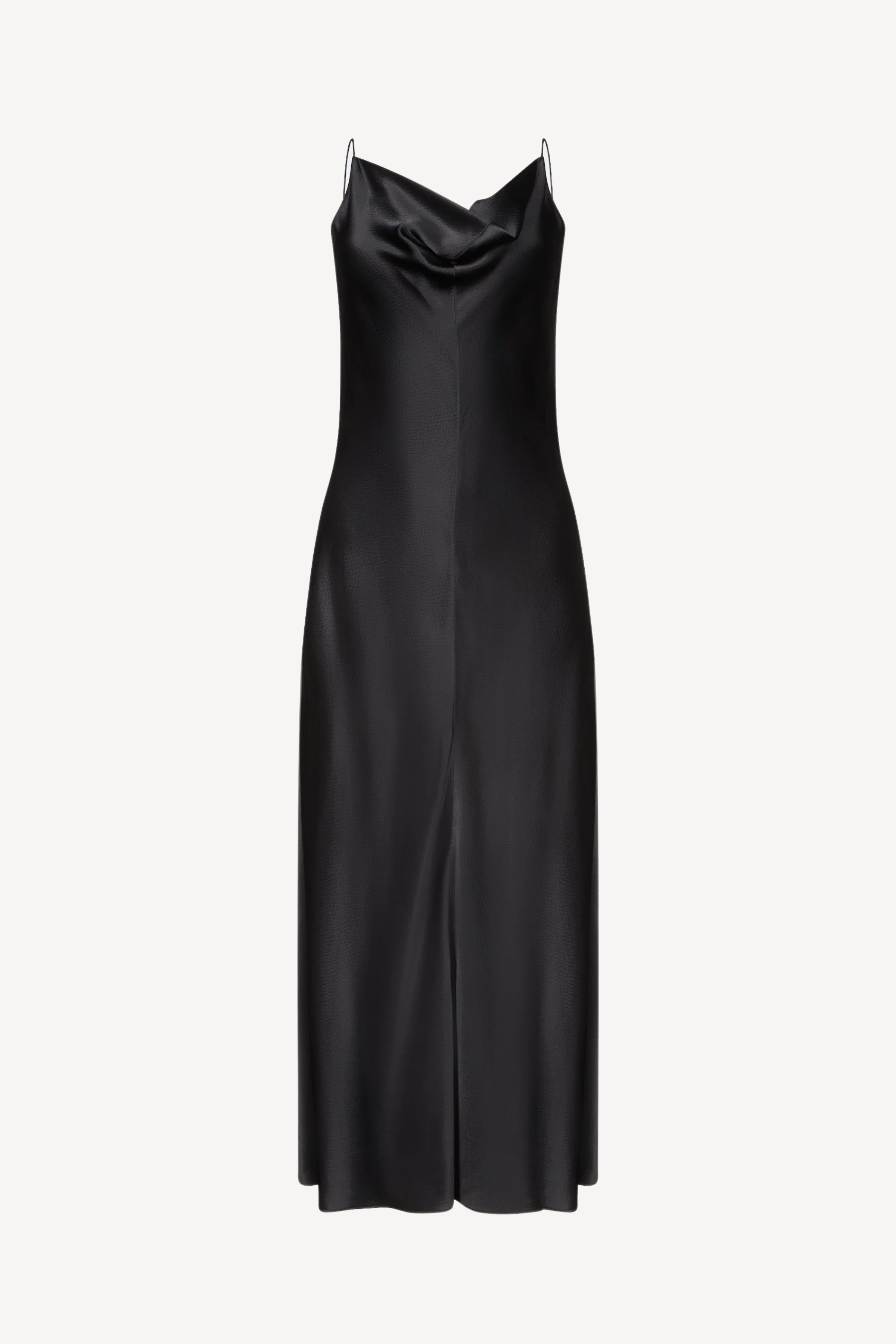 Emi Hammered Satin Draped Neck Dress