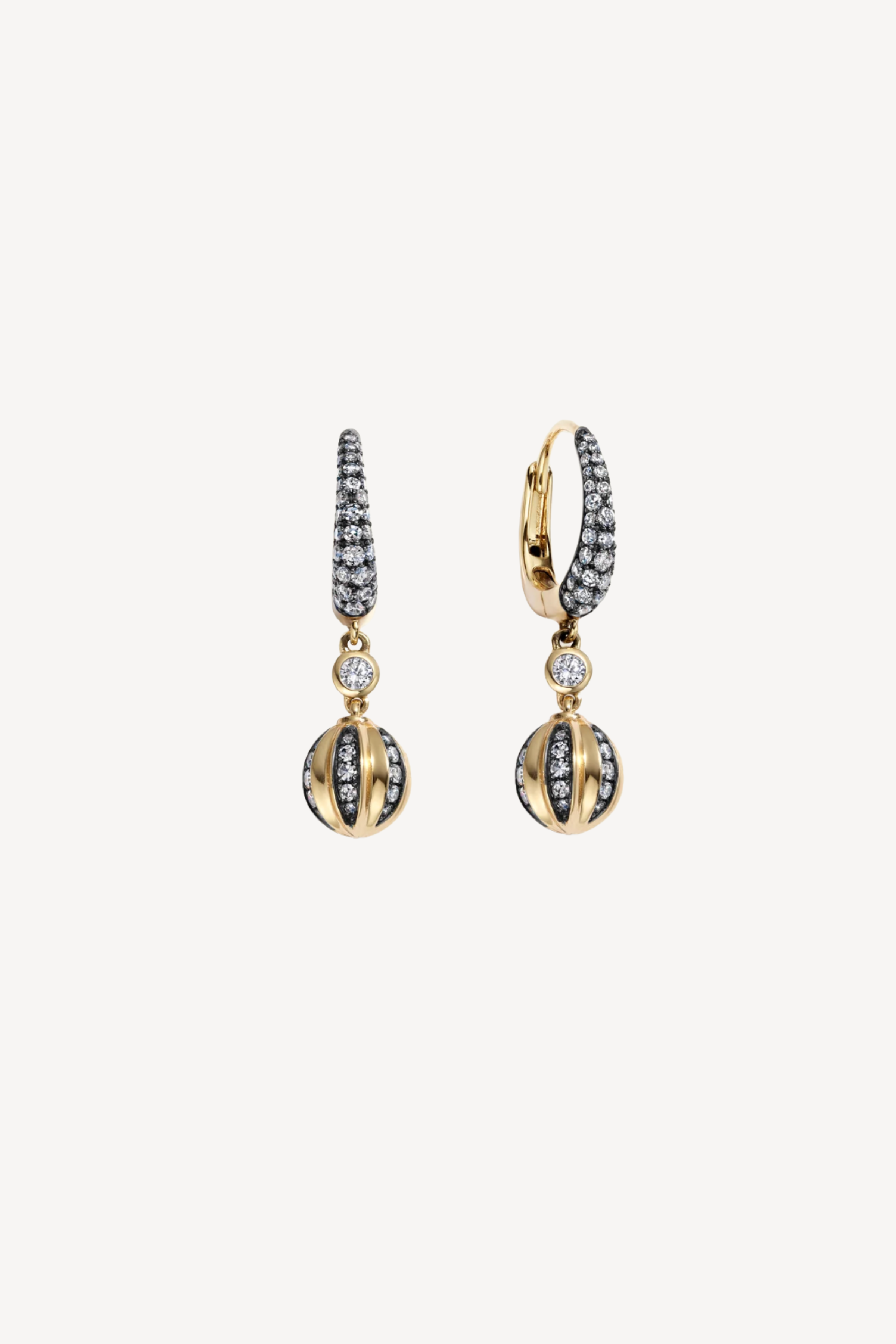 Diamond Ball Breaker Earrings