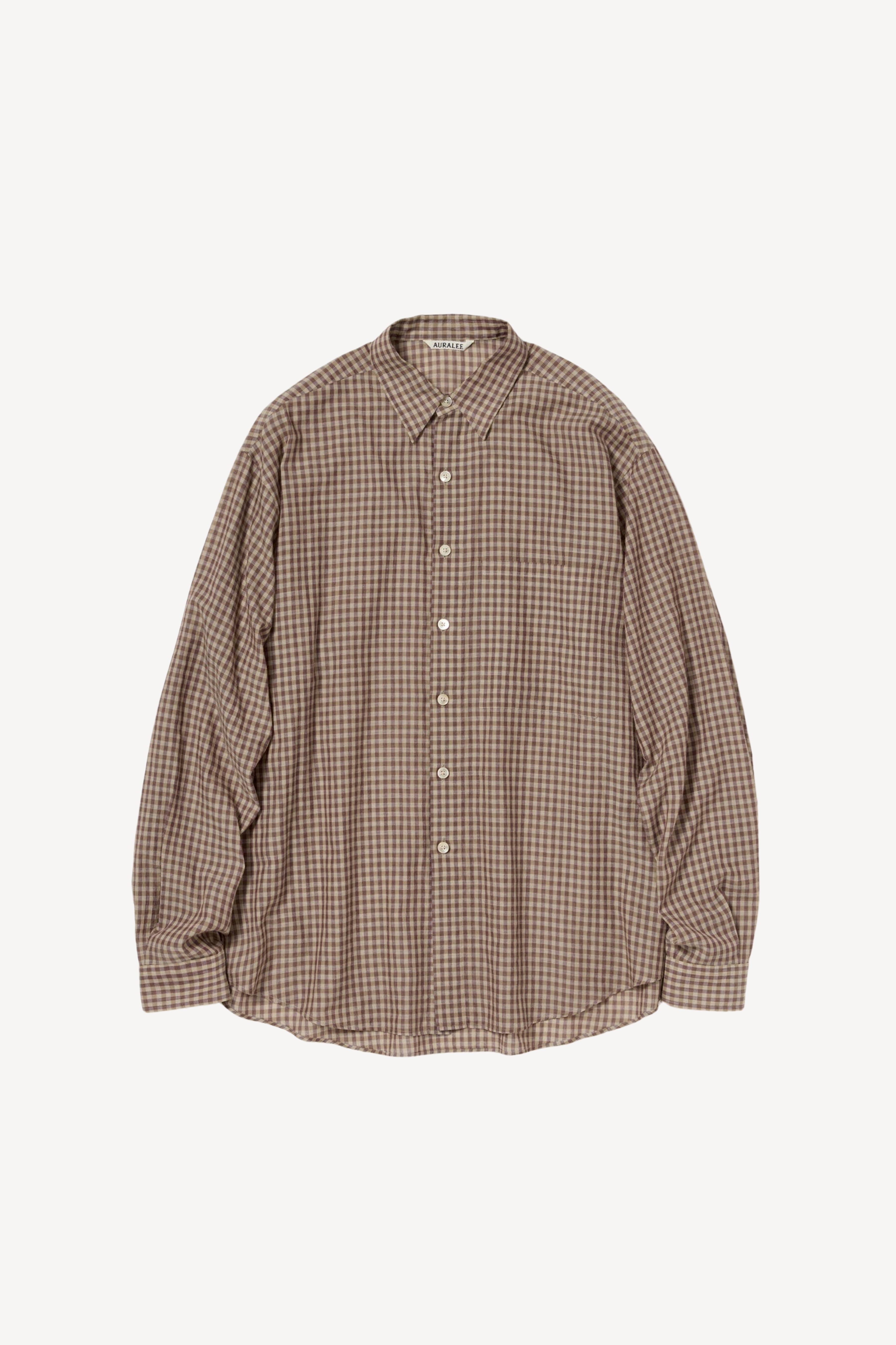 Airy Light Cotton Check Big Shirt