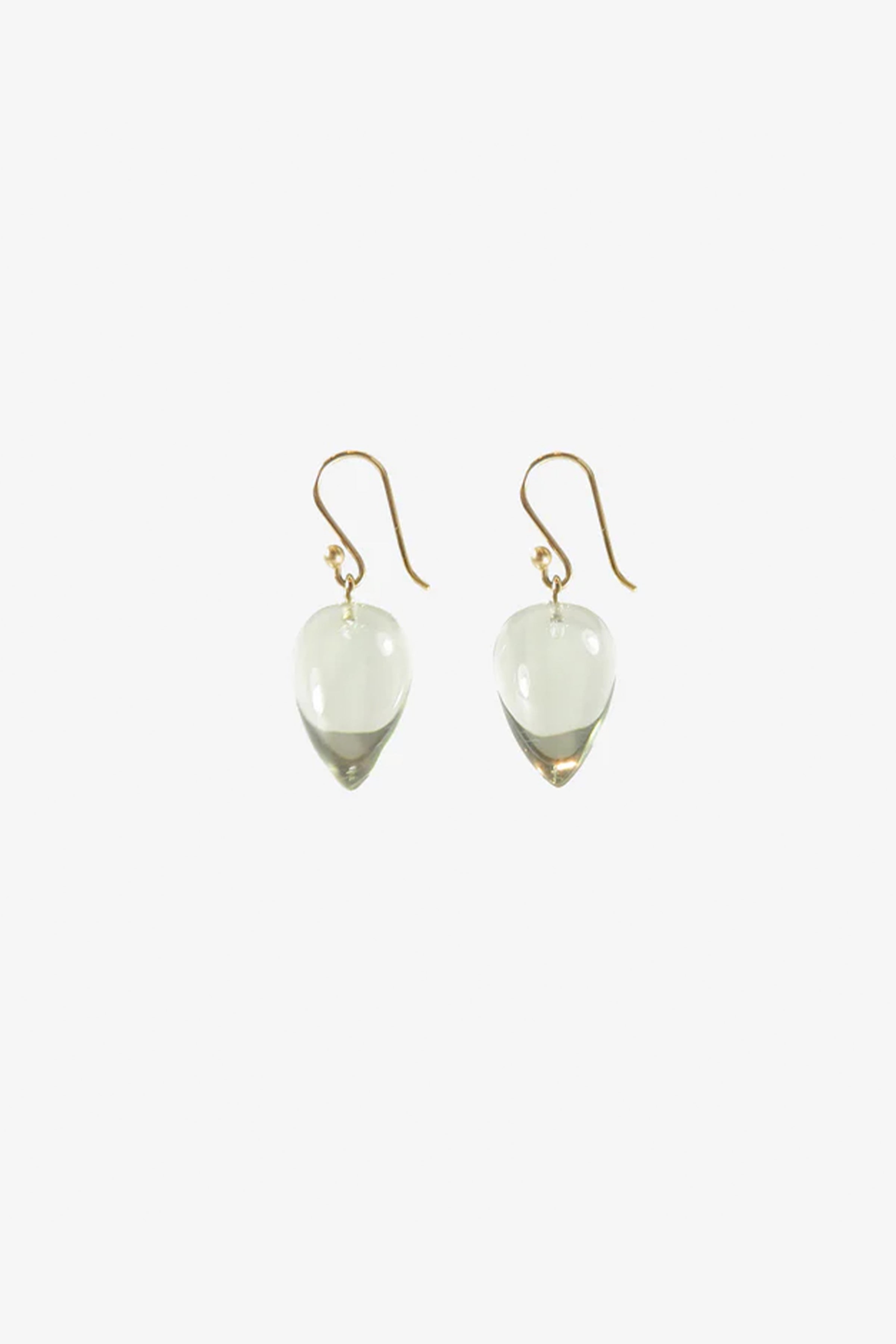 Green Amethyst Acorn Earrings