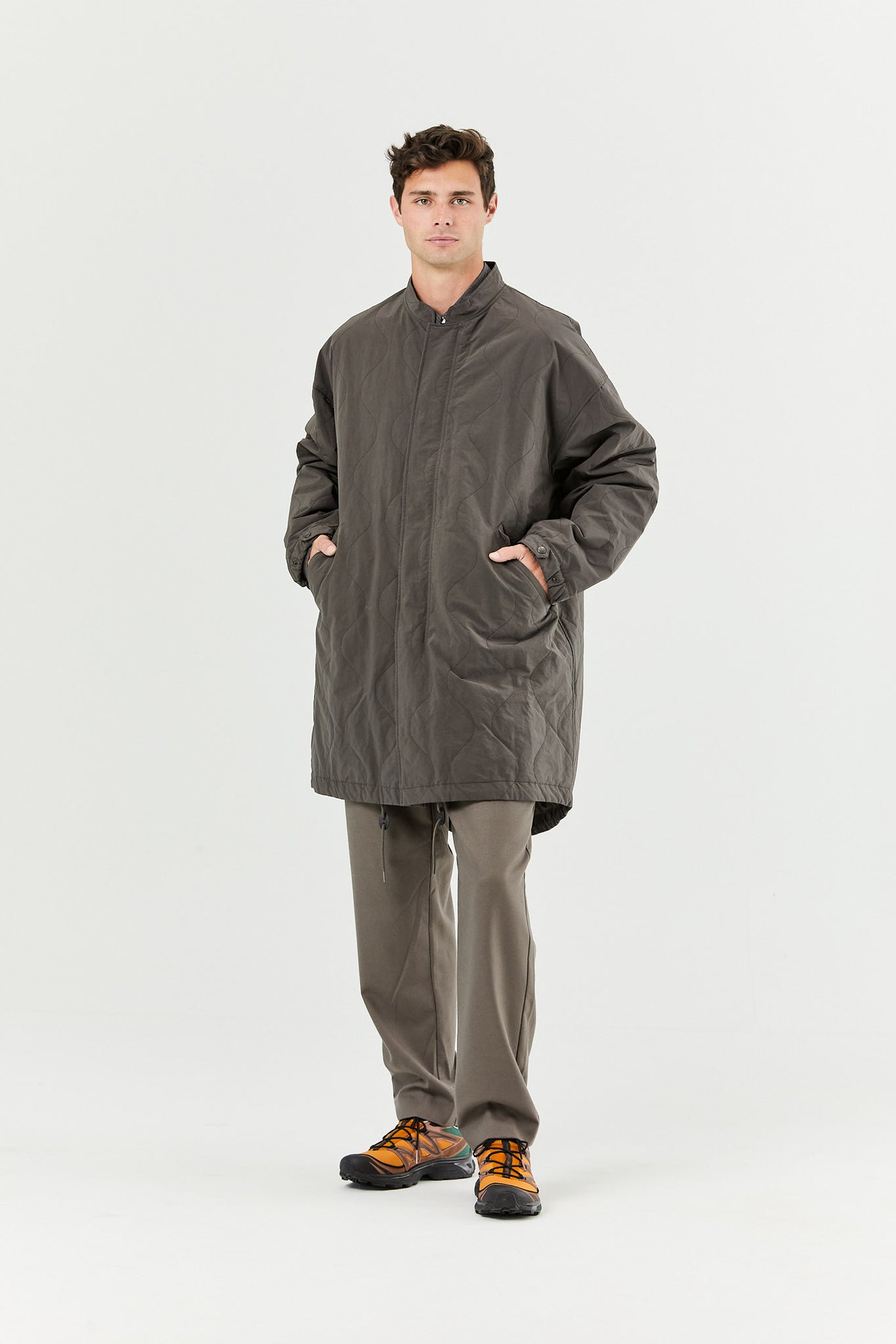 Charcoal Quilted Coat
