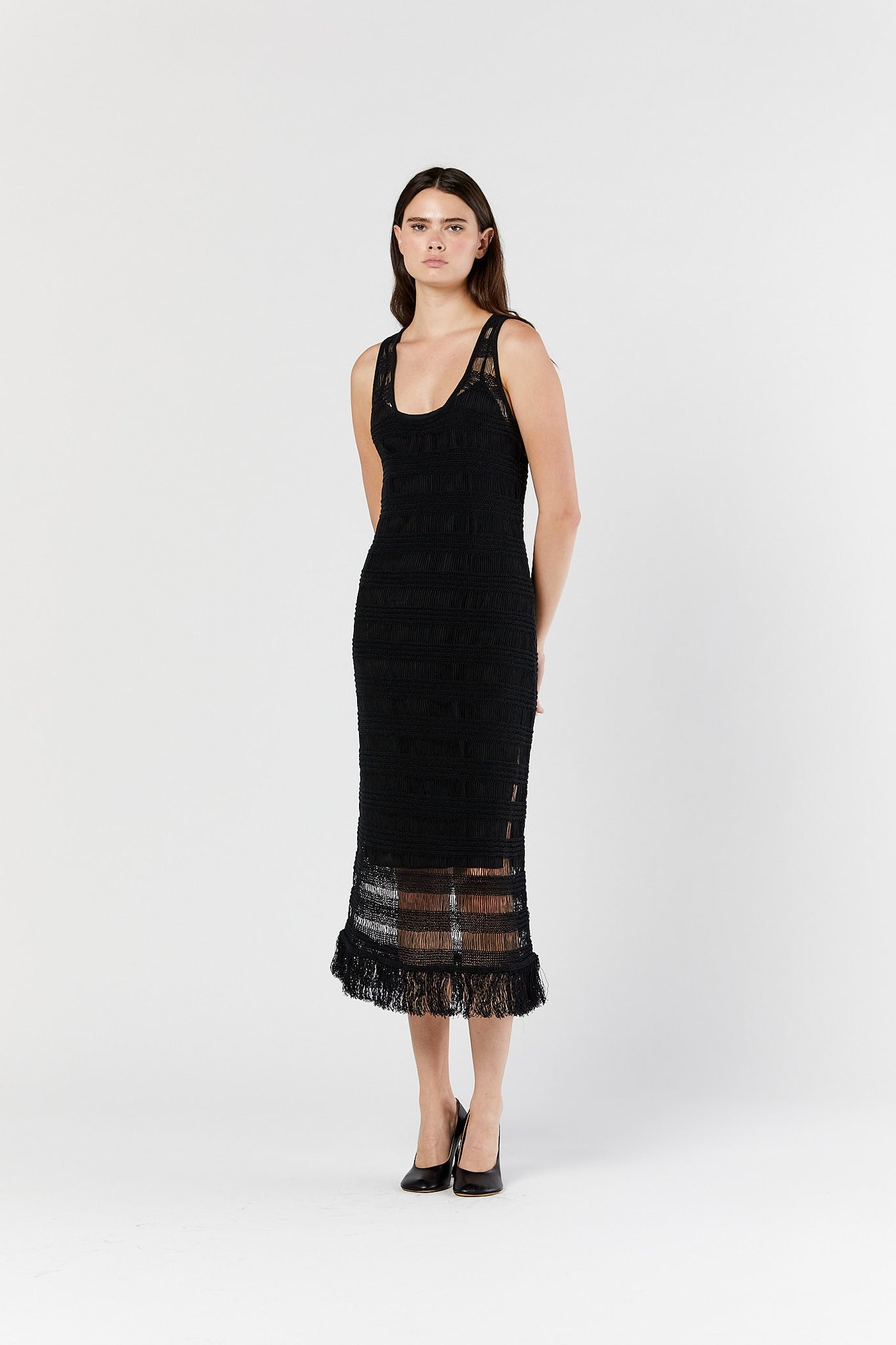Black Ladder Crochet Dress