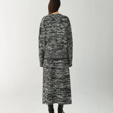 The Frequency Sweater In Marled Merino in Black + White