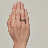 Essential Stacking Ring - Grey Agate | 14k Gold