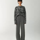 The Frequency Sweater In Marled Merino in Black + White