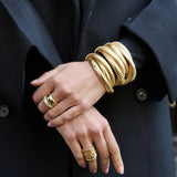 3 Band Rolling Bracelet in Yellow Gold