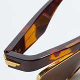 Duo Angle Cat Eye Sunglasses in Havana Brown